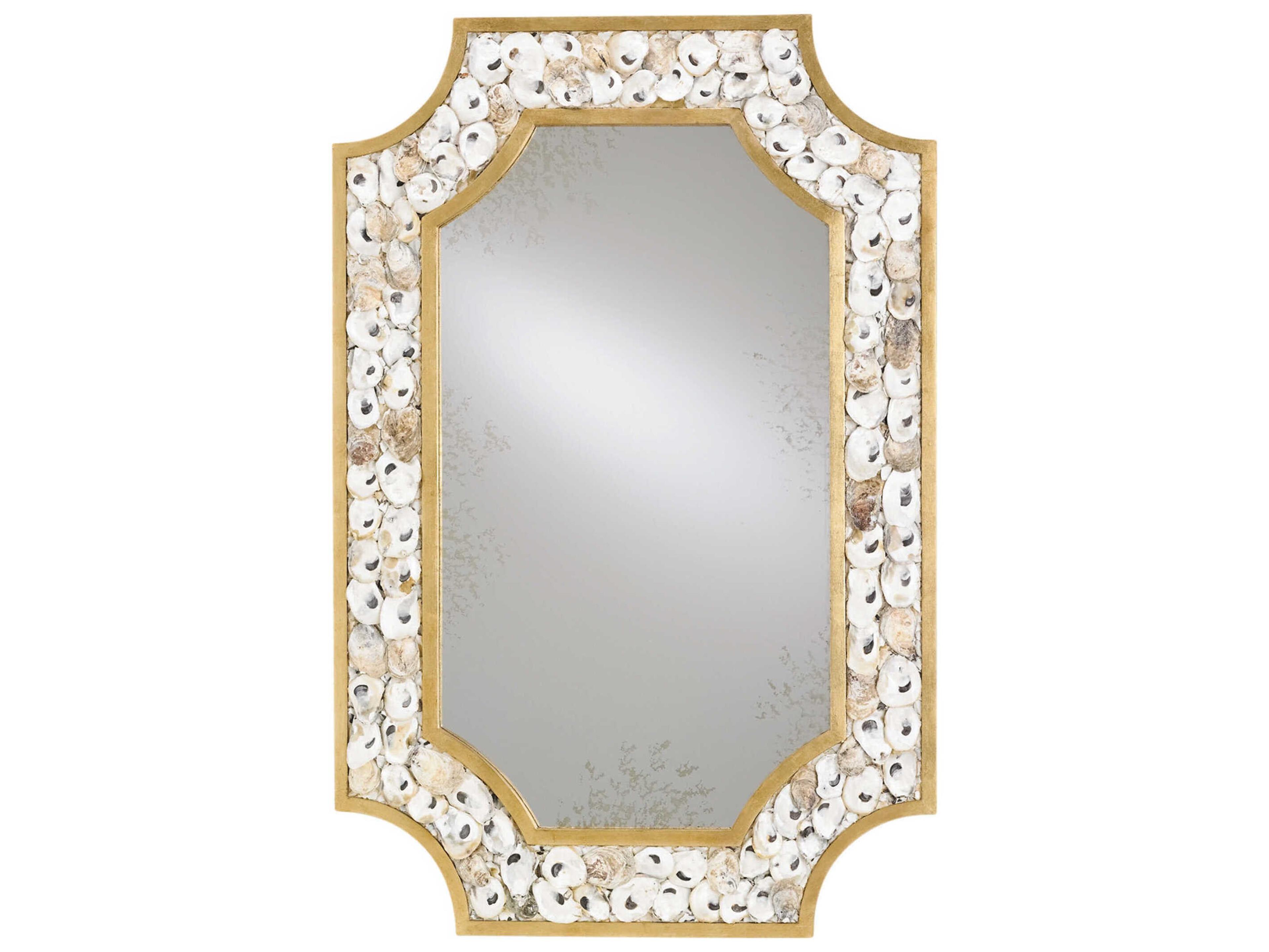 Currey & Company Margate Contemporary Gold Leaf Rectangular Wall Mirror