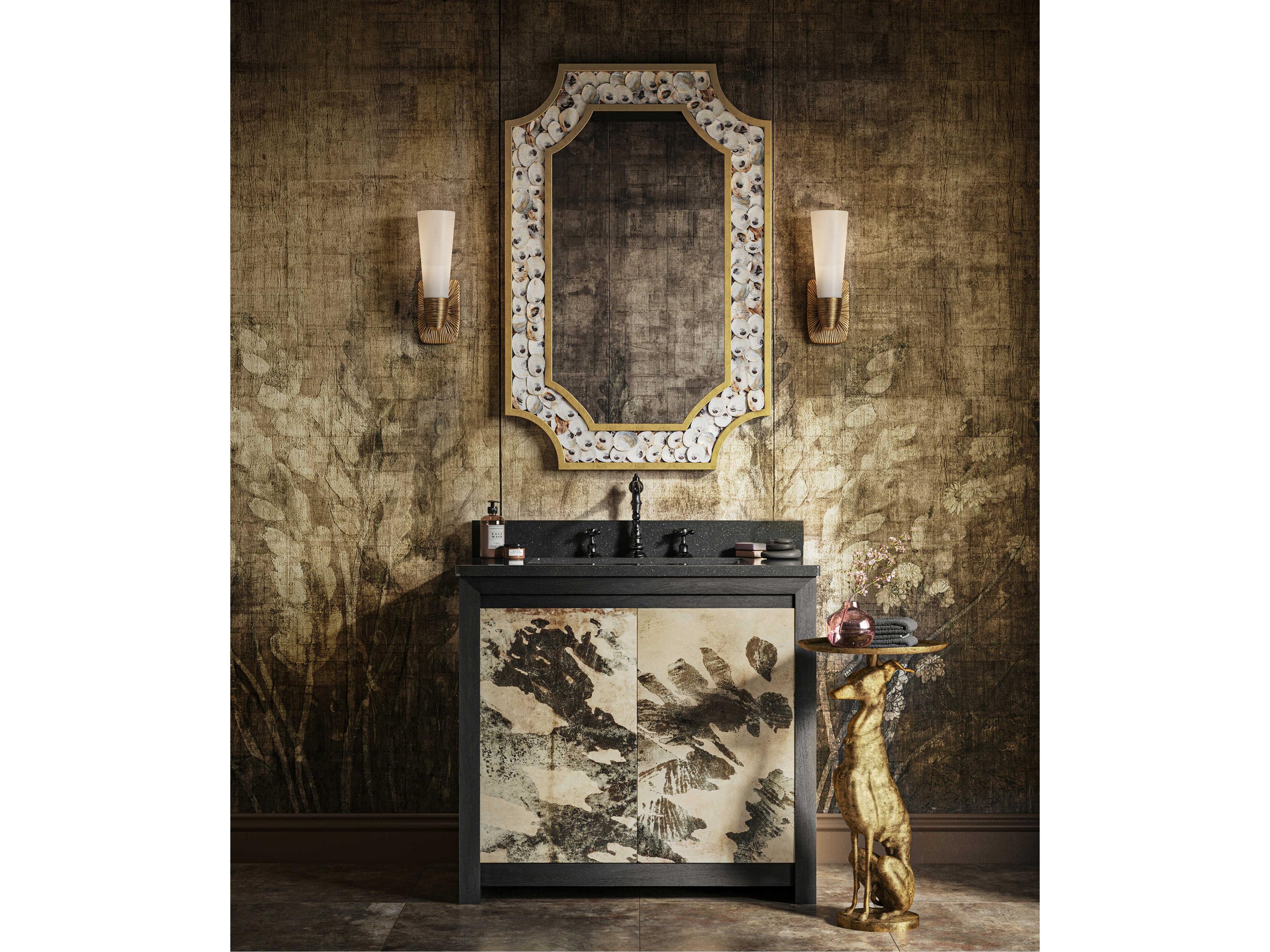 Currey & Company Margate Contemporary Gold Leaf Rectangular Wall Mirror