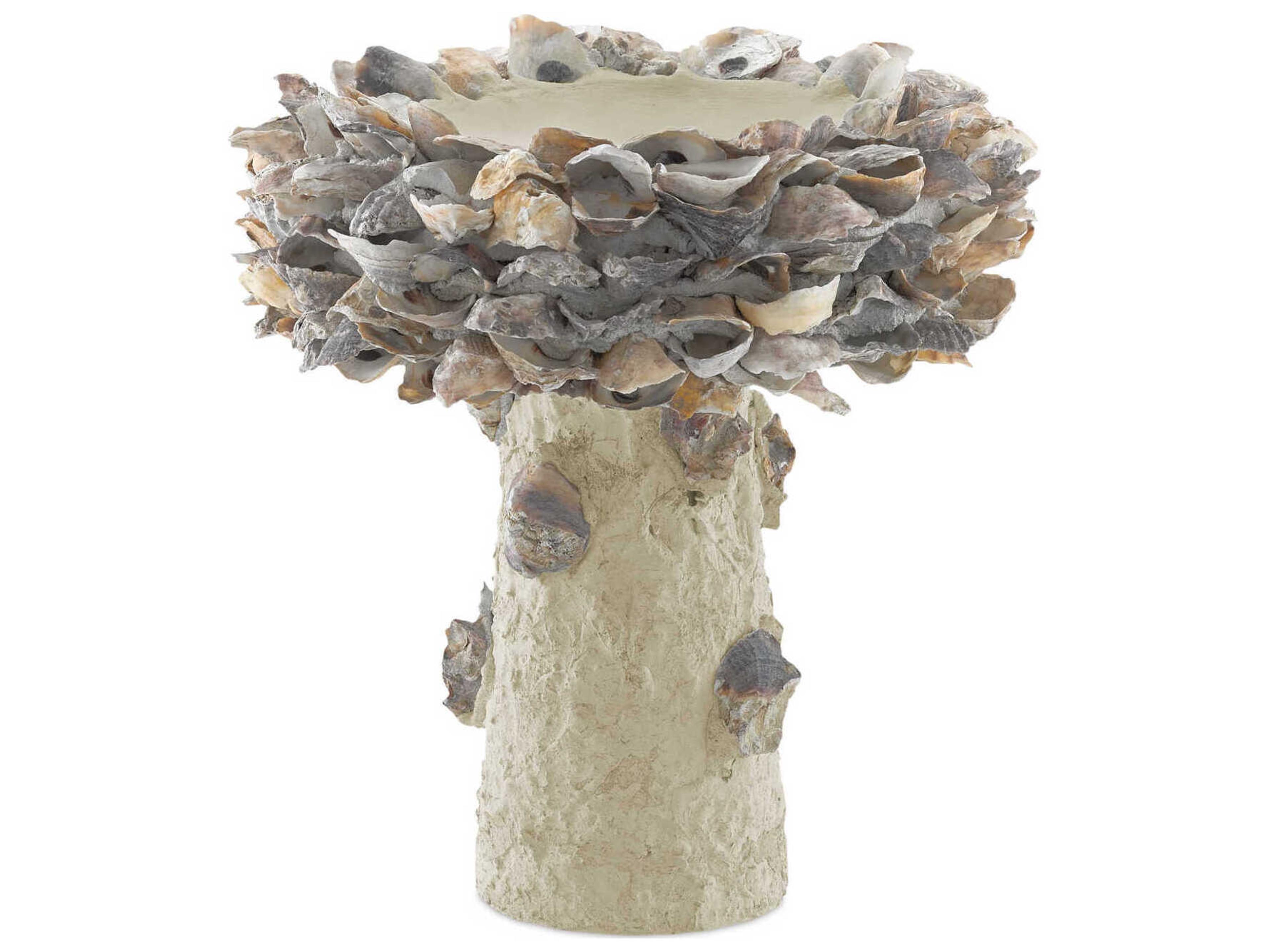 Currey & Company Oyster Shell Small Bird Bath