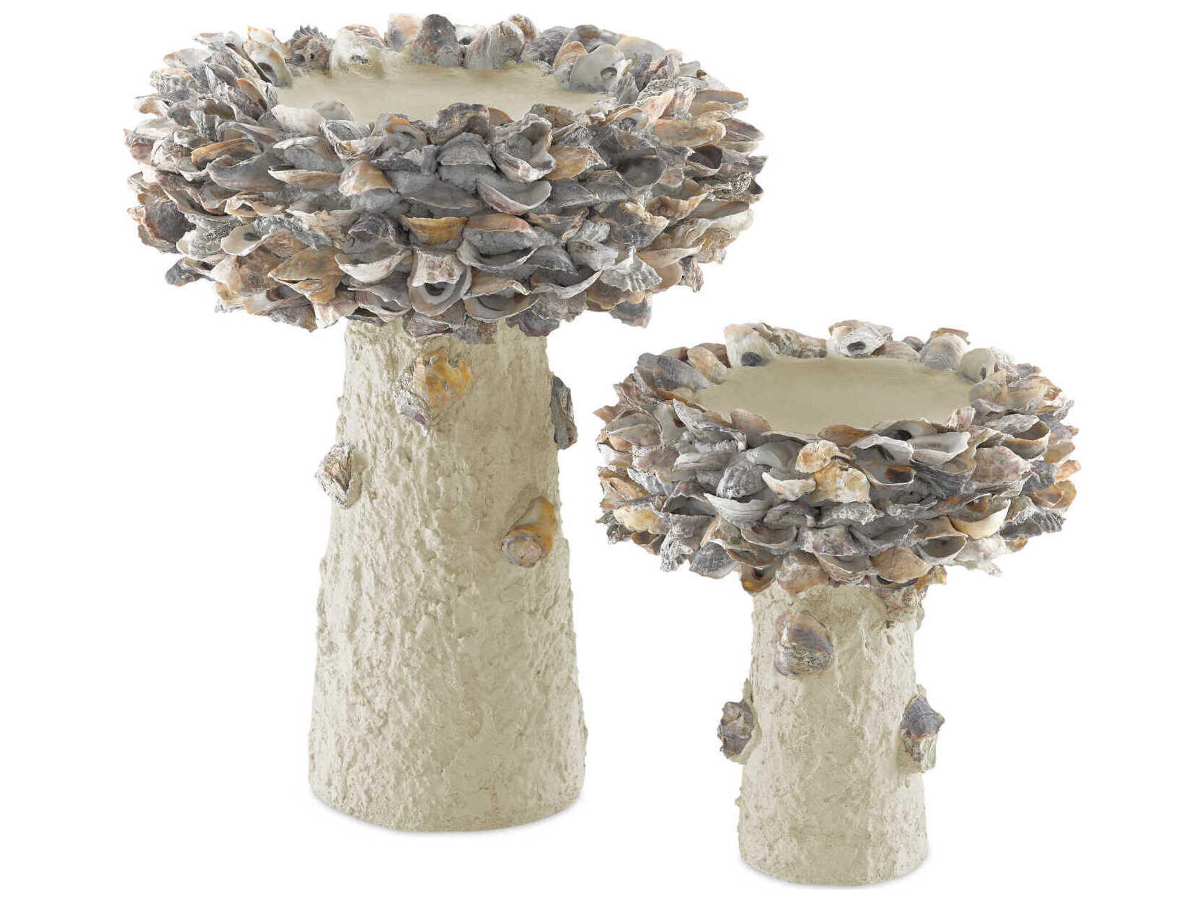 Currey & Company Oyster Shell Small Bird Bath