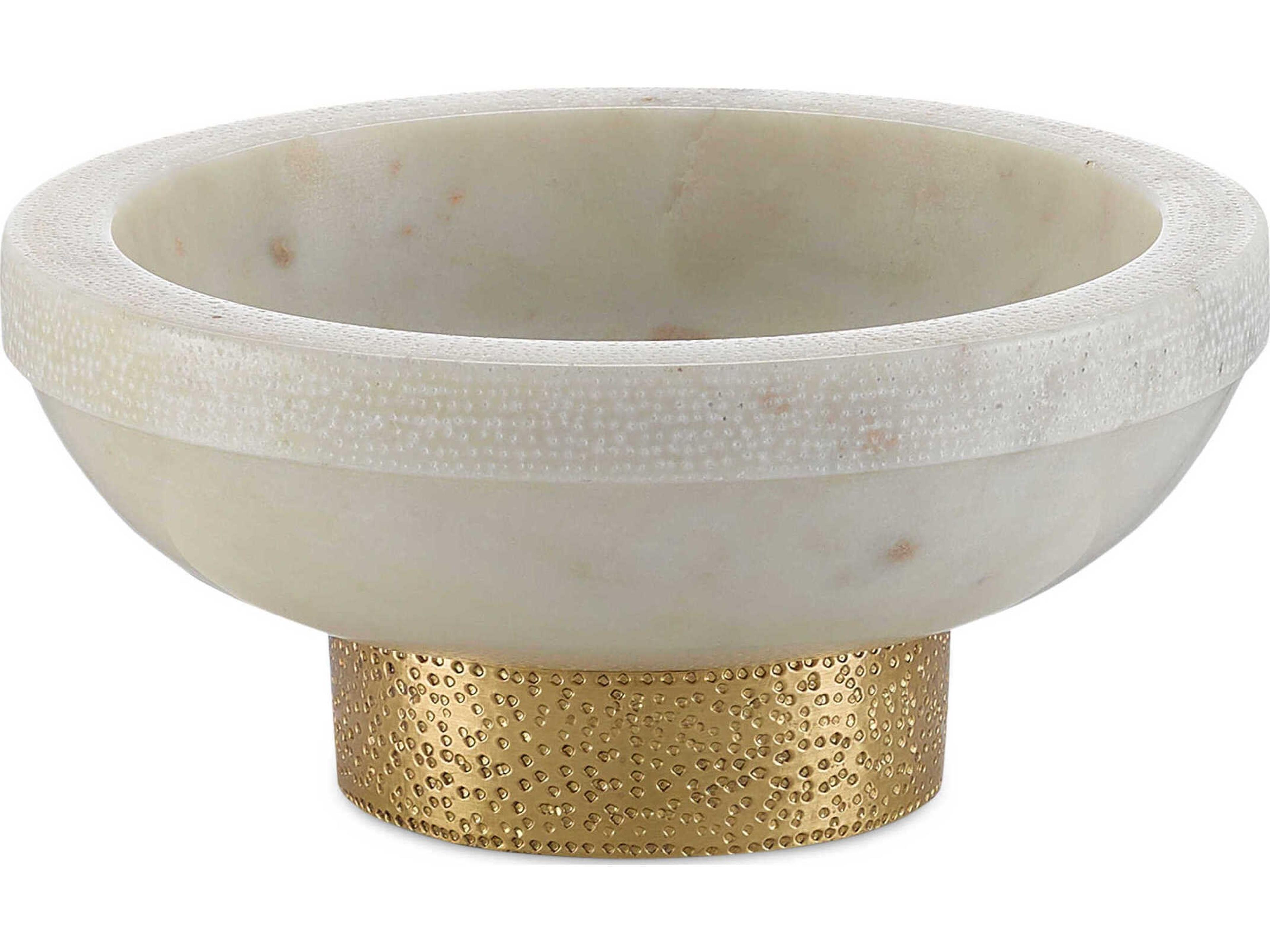 Valor White / Brass Small Decorative Bowl