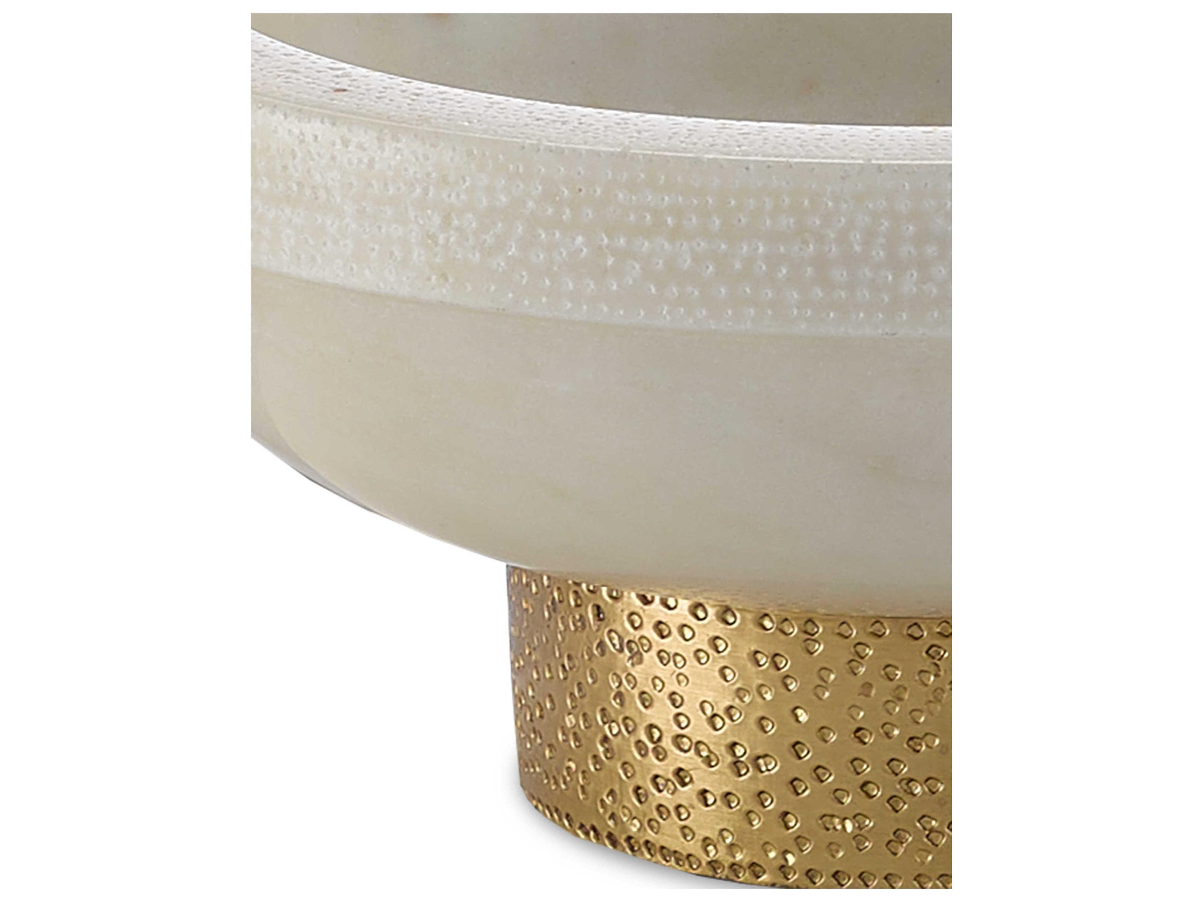 Currey & Company Valor White / Brass Small Decorative Bowl