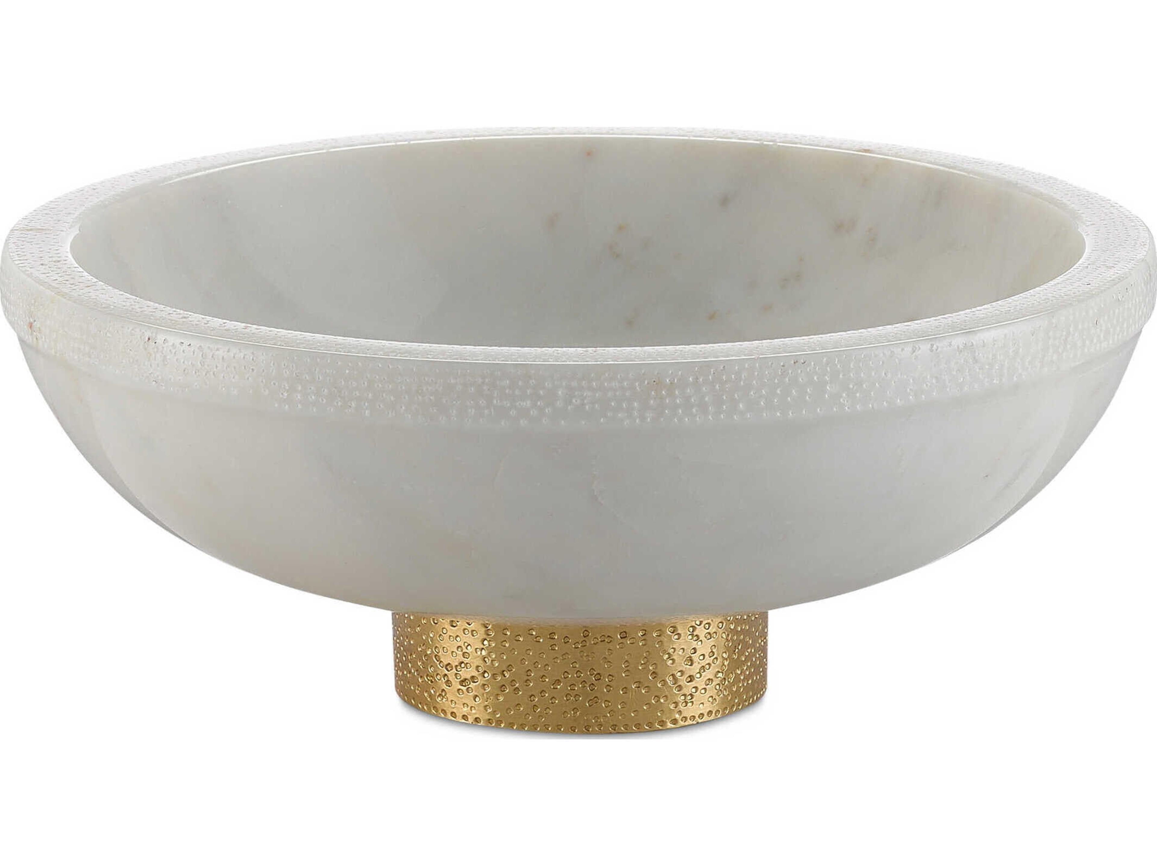 Valor White / Brass Large Decorative Bowl