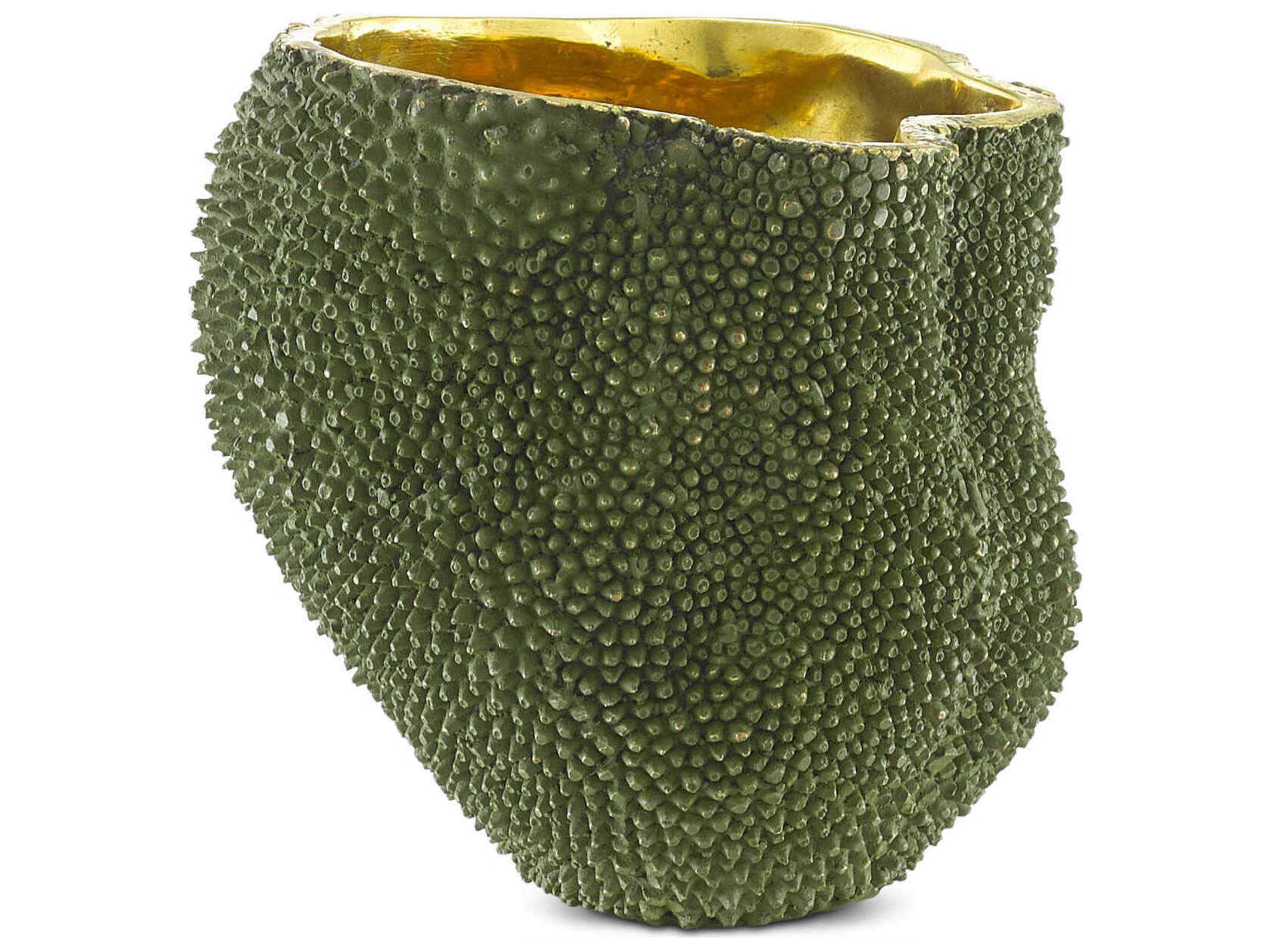 Jackfruit Medium Vase Green and Gold Decorative Vessel