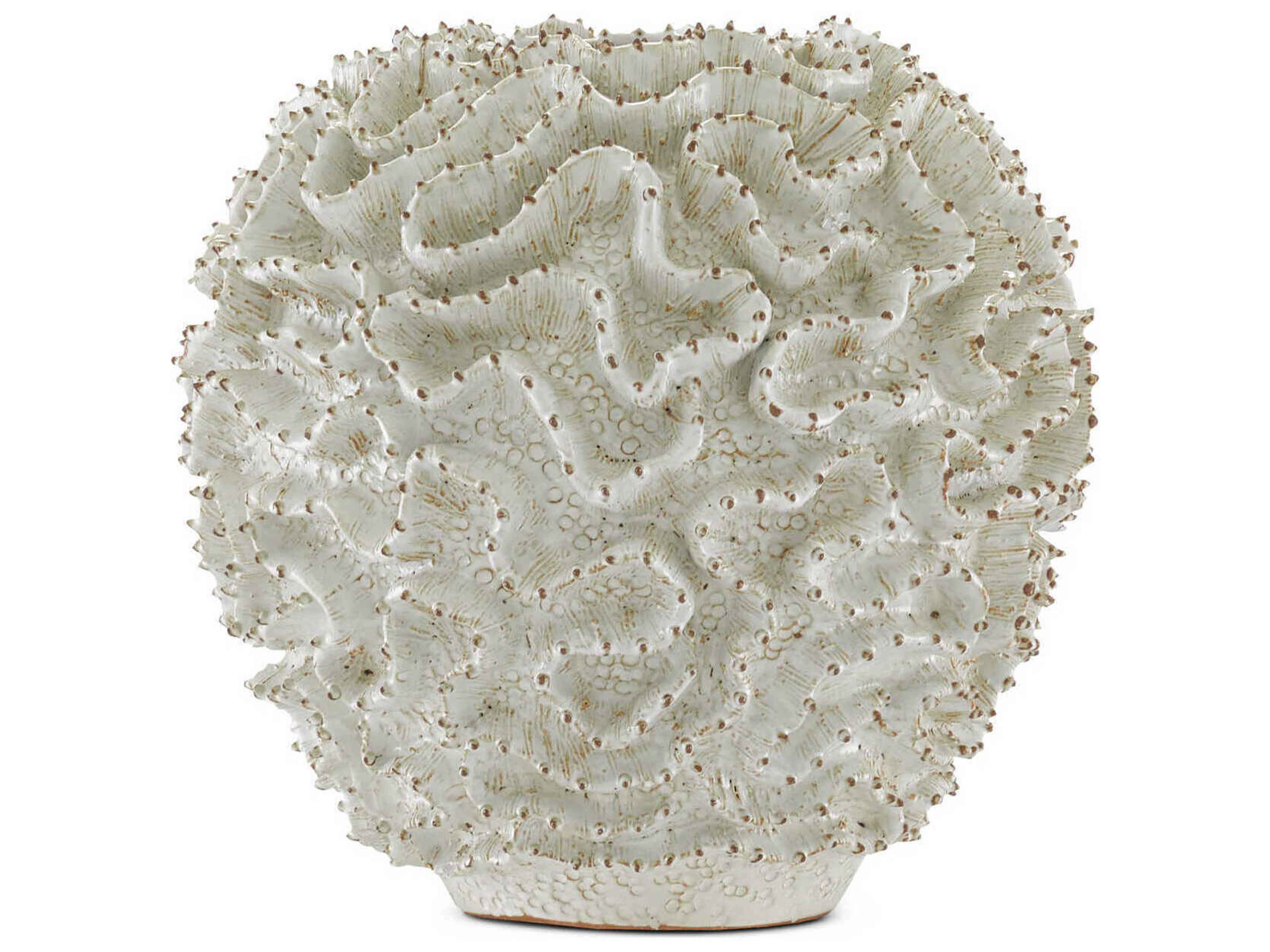 Currey & Company White / Gold 10" High Swirl Vase