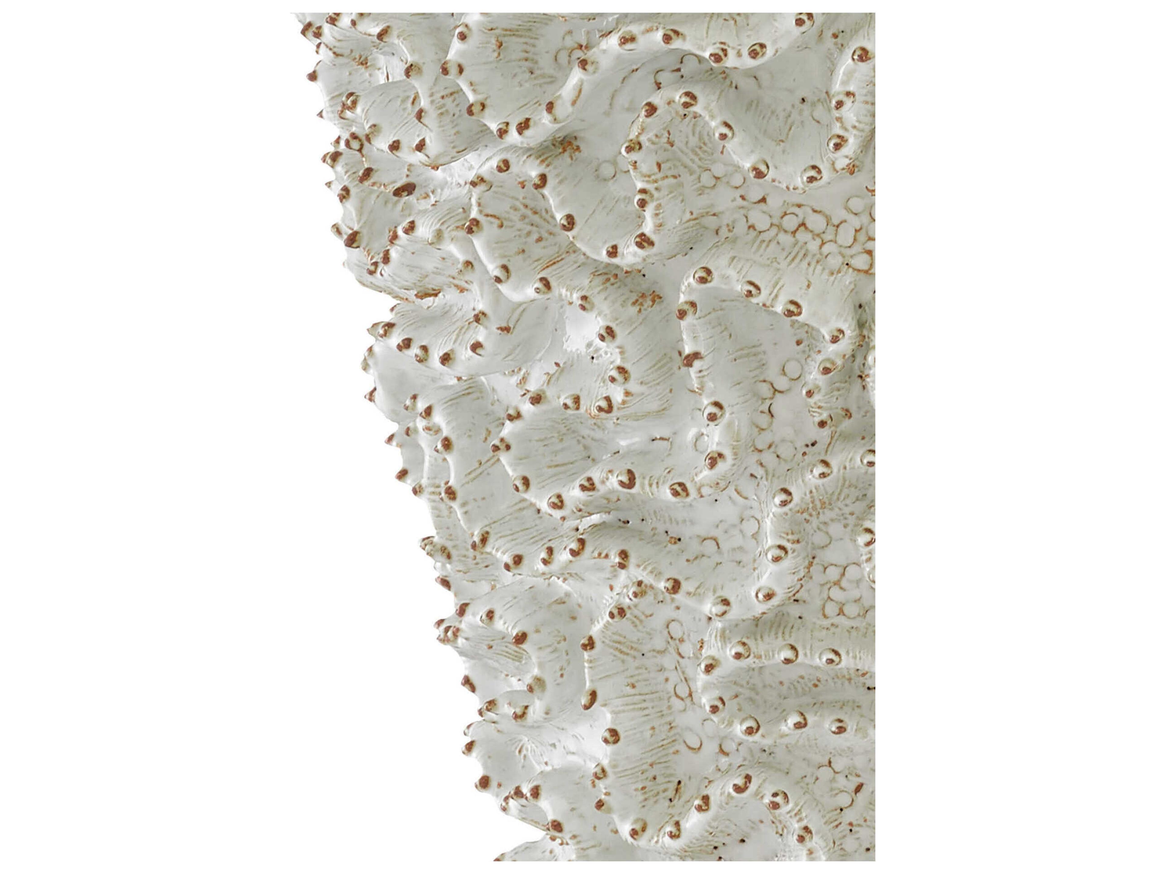 Currey & Company White / Gold 17" High Swirl Vase