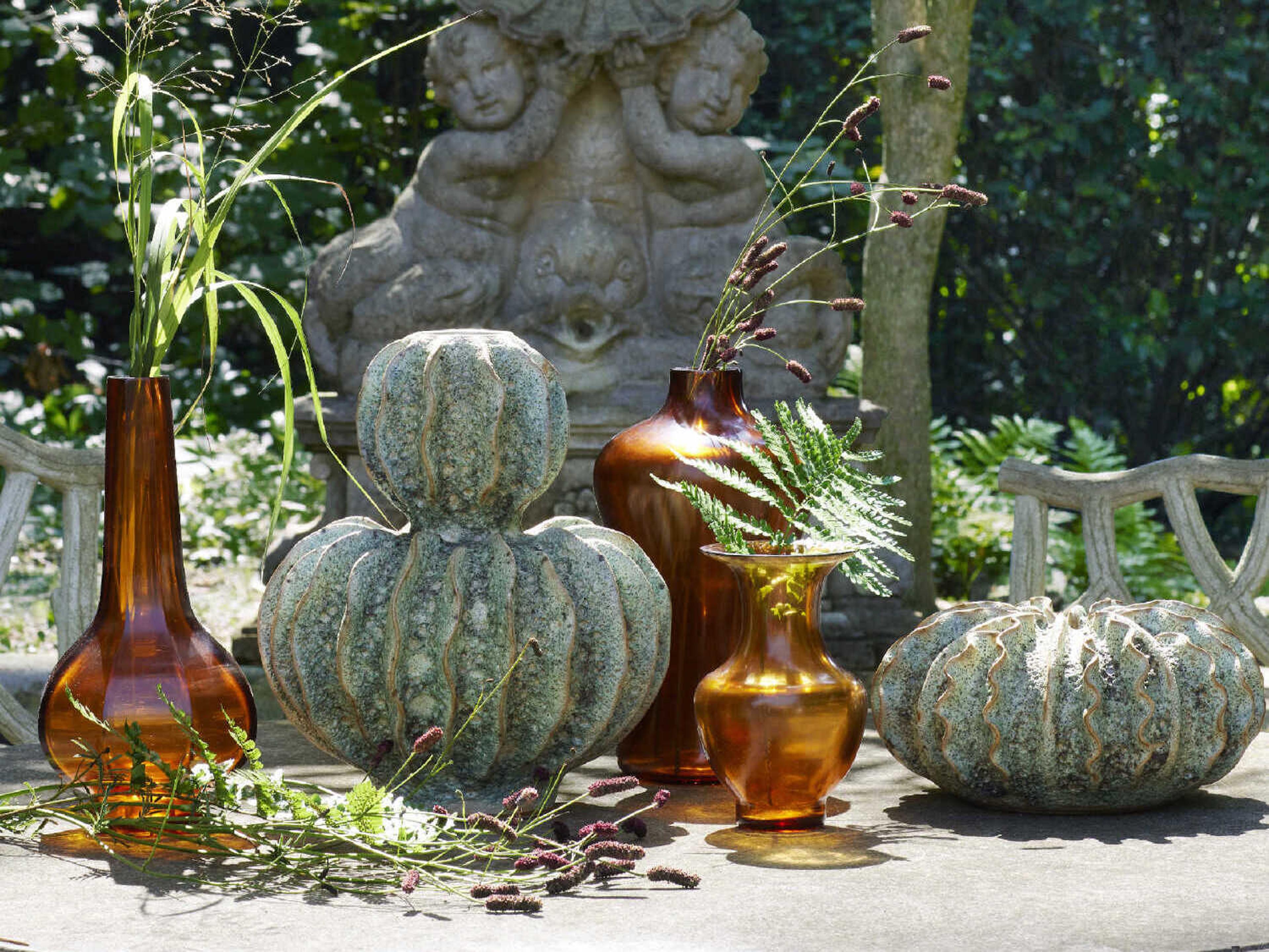 Currey & Company Sunken Boat Moss Green Wings Vase