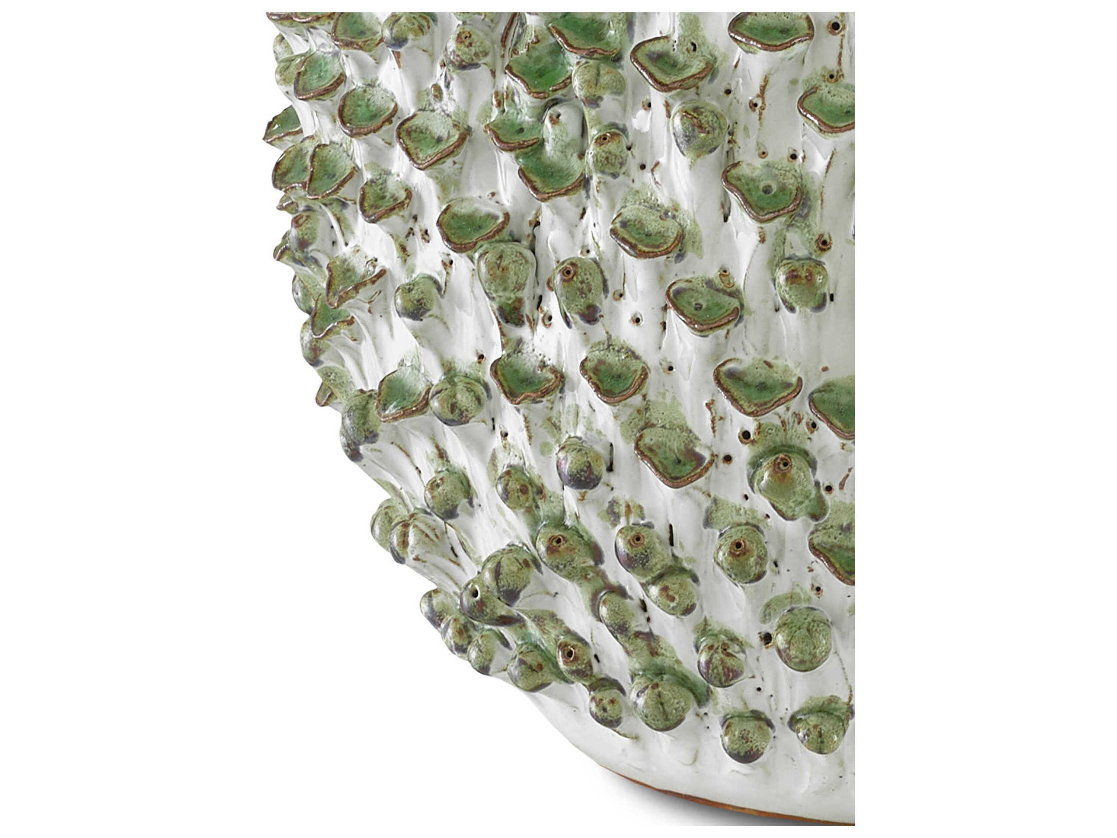 Currey & Company White / Green 11" Milione Vase