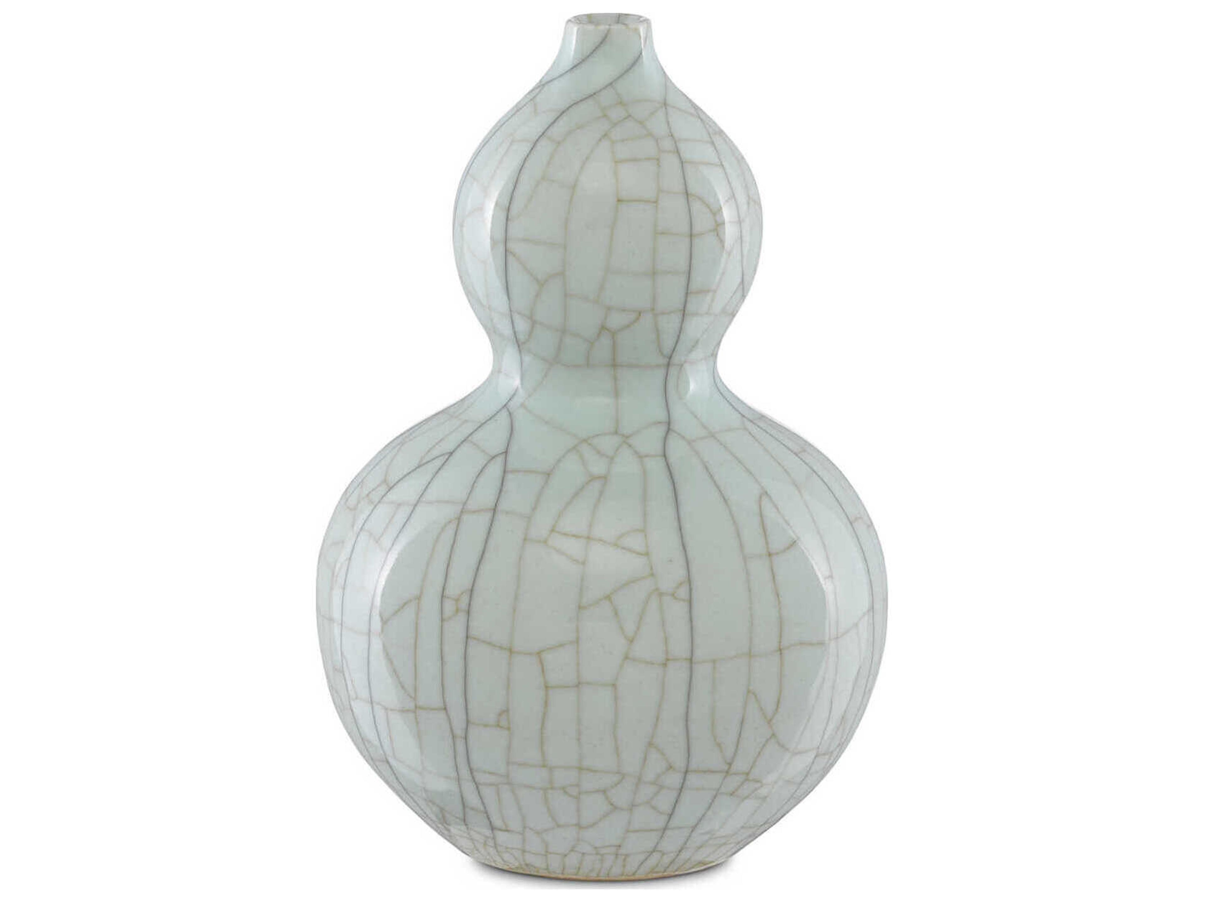 Celadon Crackle Maiping Double Gourd Vase