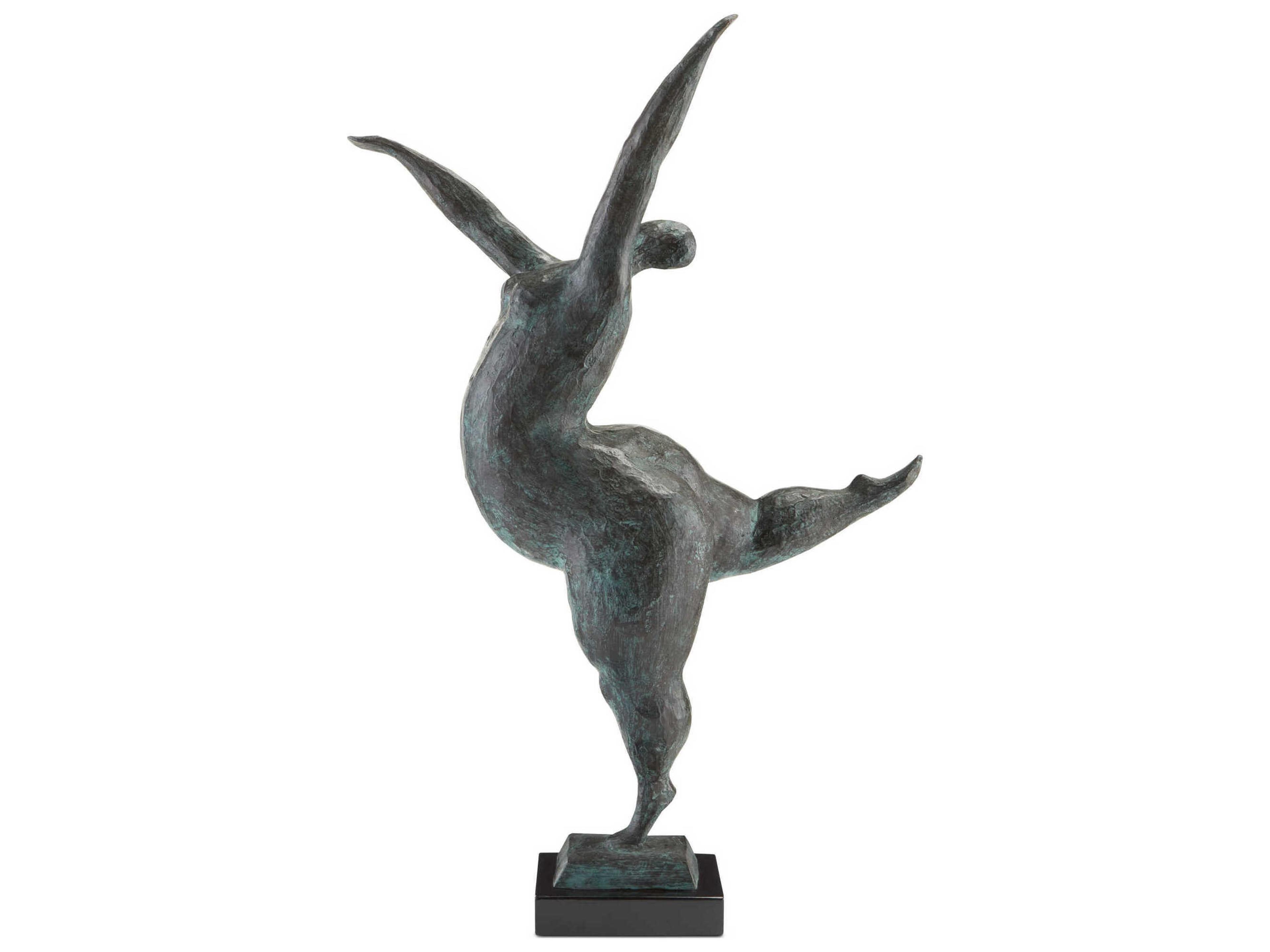 Currey & Company Green / Black Butterfly Ballerina Sculpture