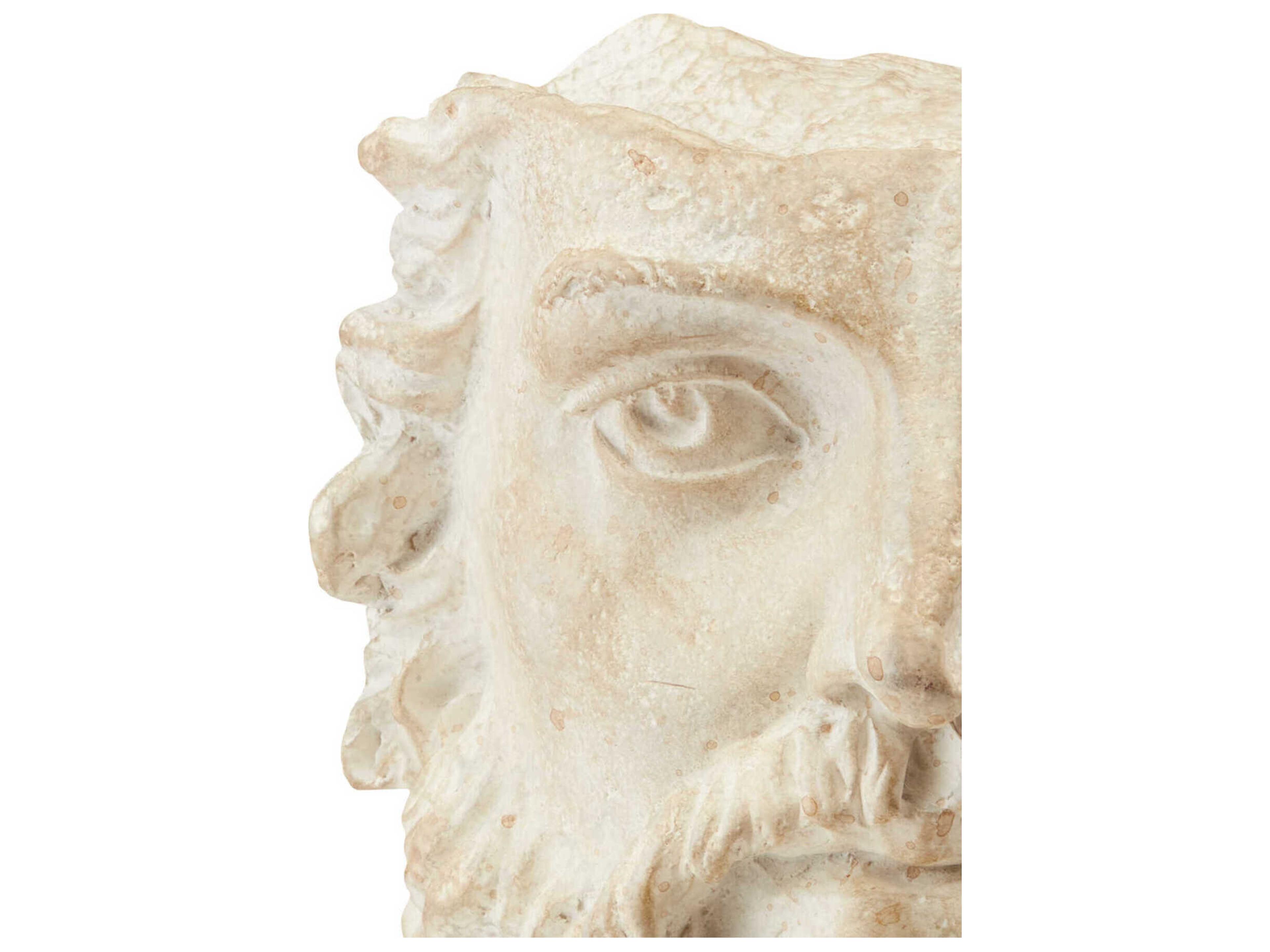 Currey & Company Aged Beige / Black Head of Zeus Sculpture