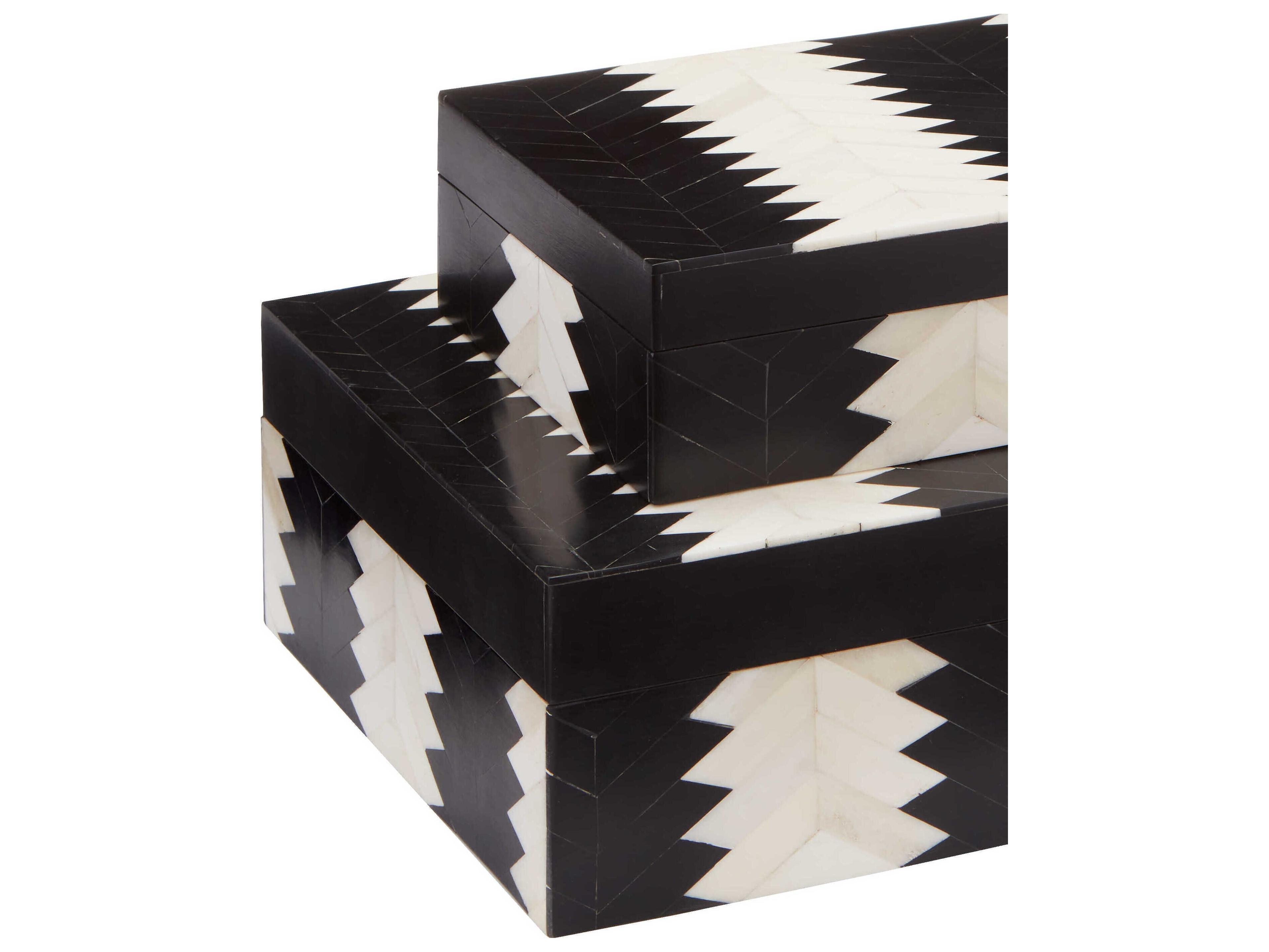 Currey & Company Arrow Black / White / Natural Box Set of 2