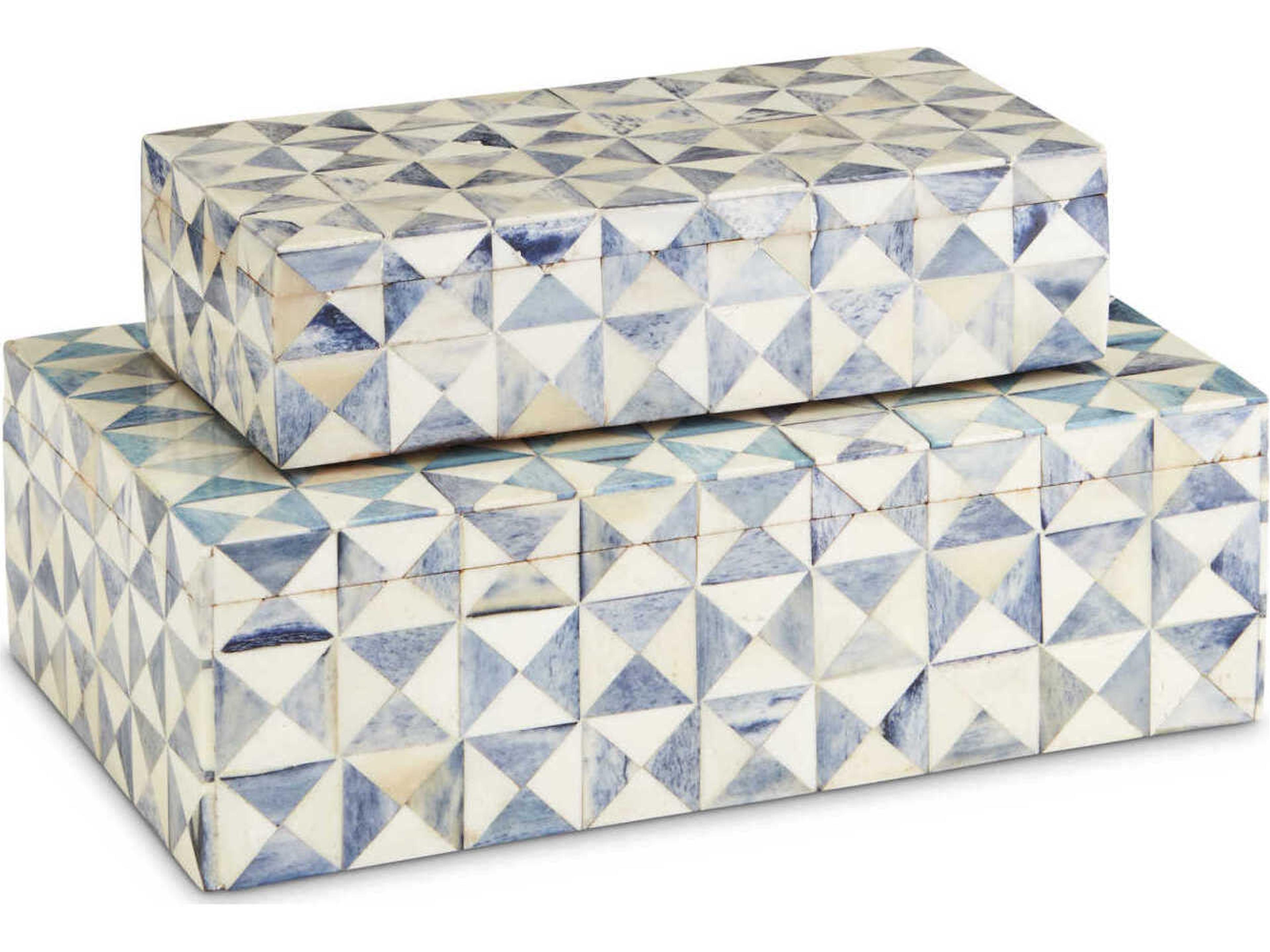 Sky Blue Box Set of 2 Decorative Boxes