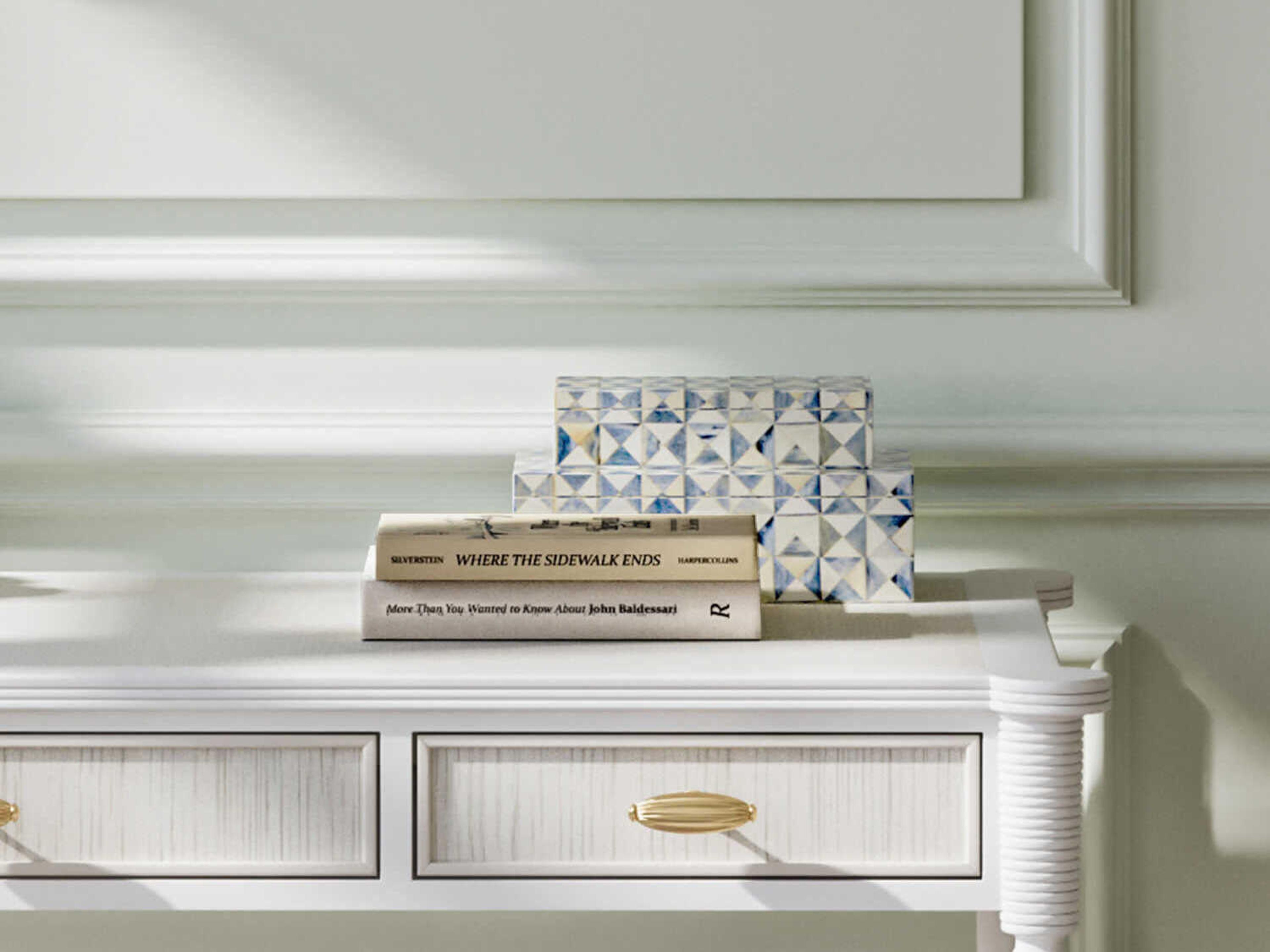 Currey & Company Sky Blue / White Box Set of 2