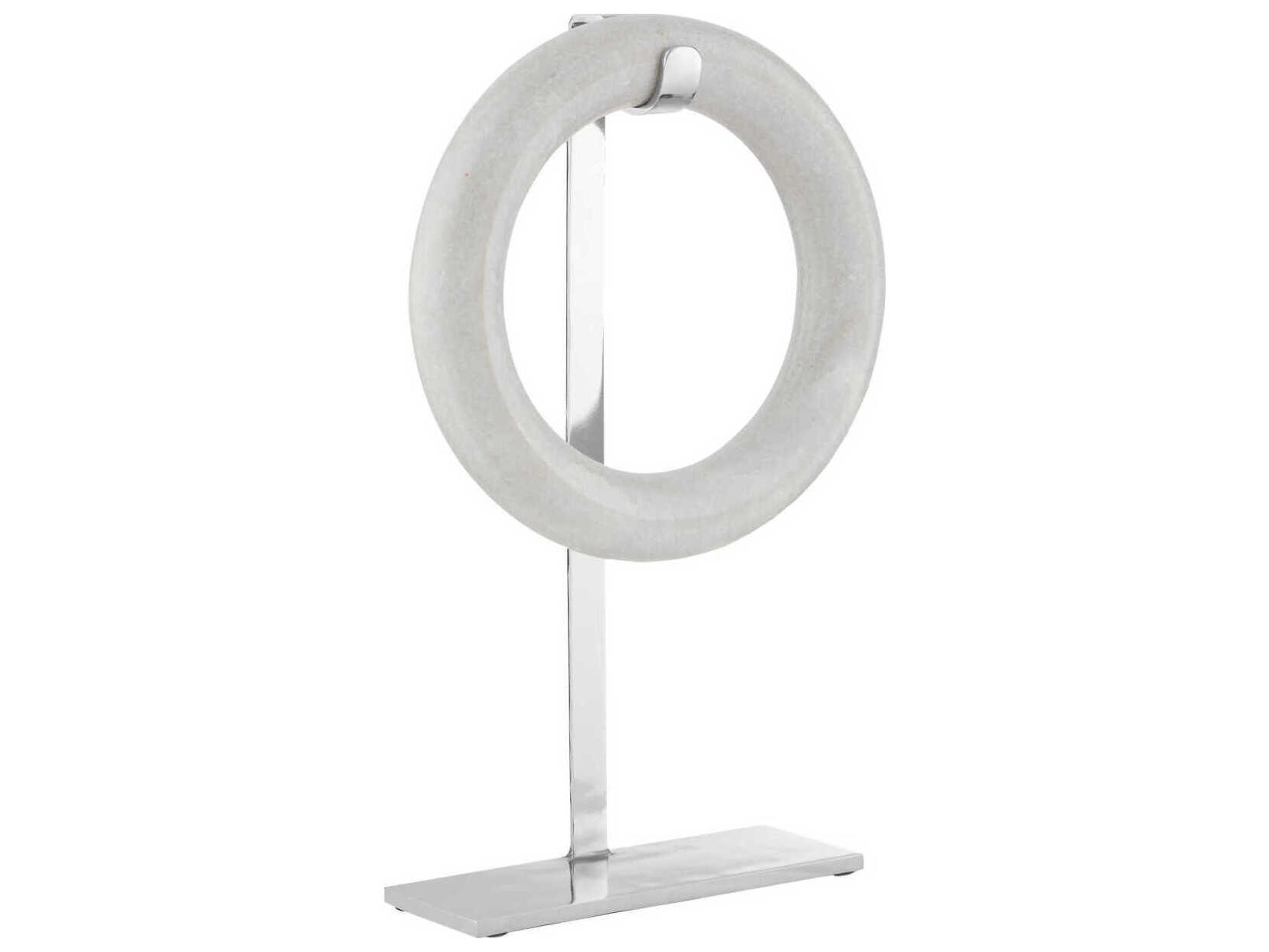 Currey & Company Nickel / White Circle of Life Sculpture