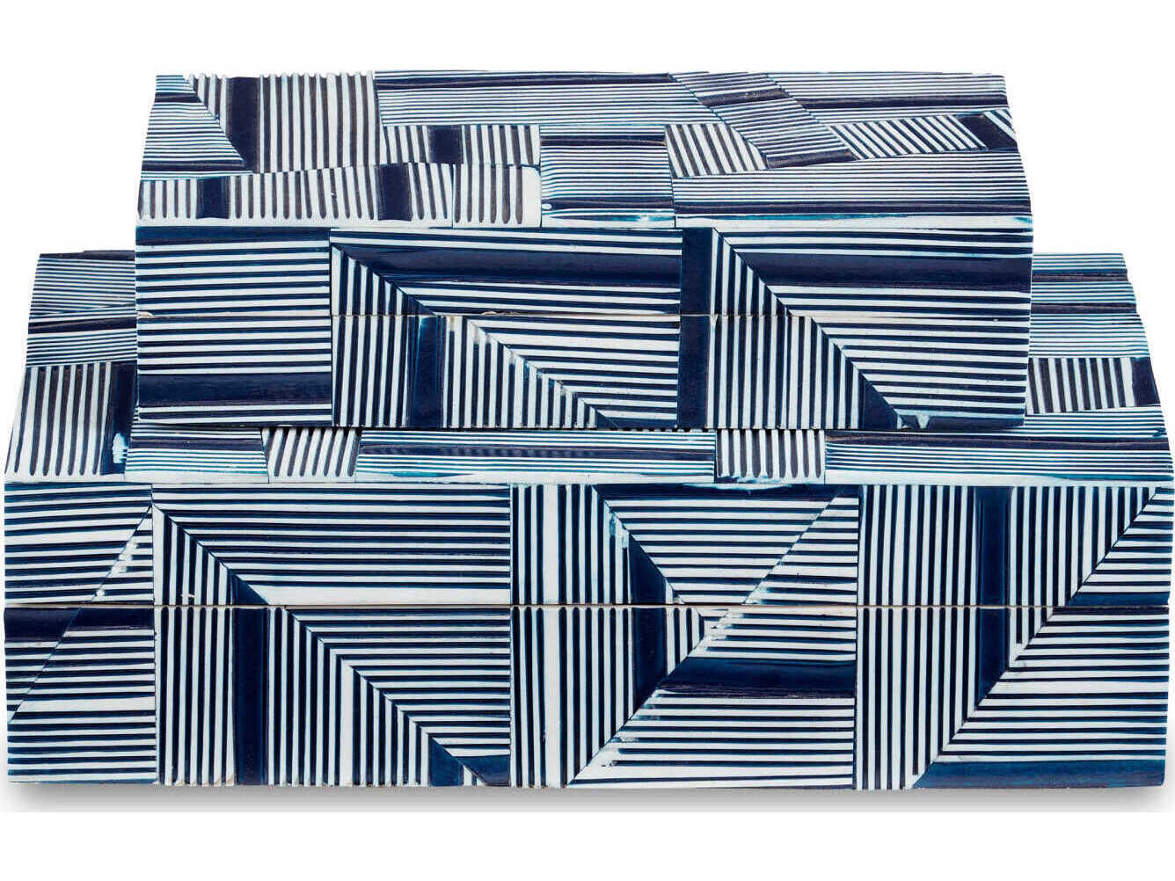 Currey & Company Cade Blue / White Box Set of 2