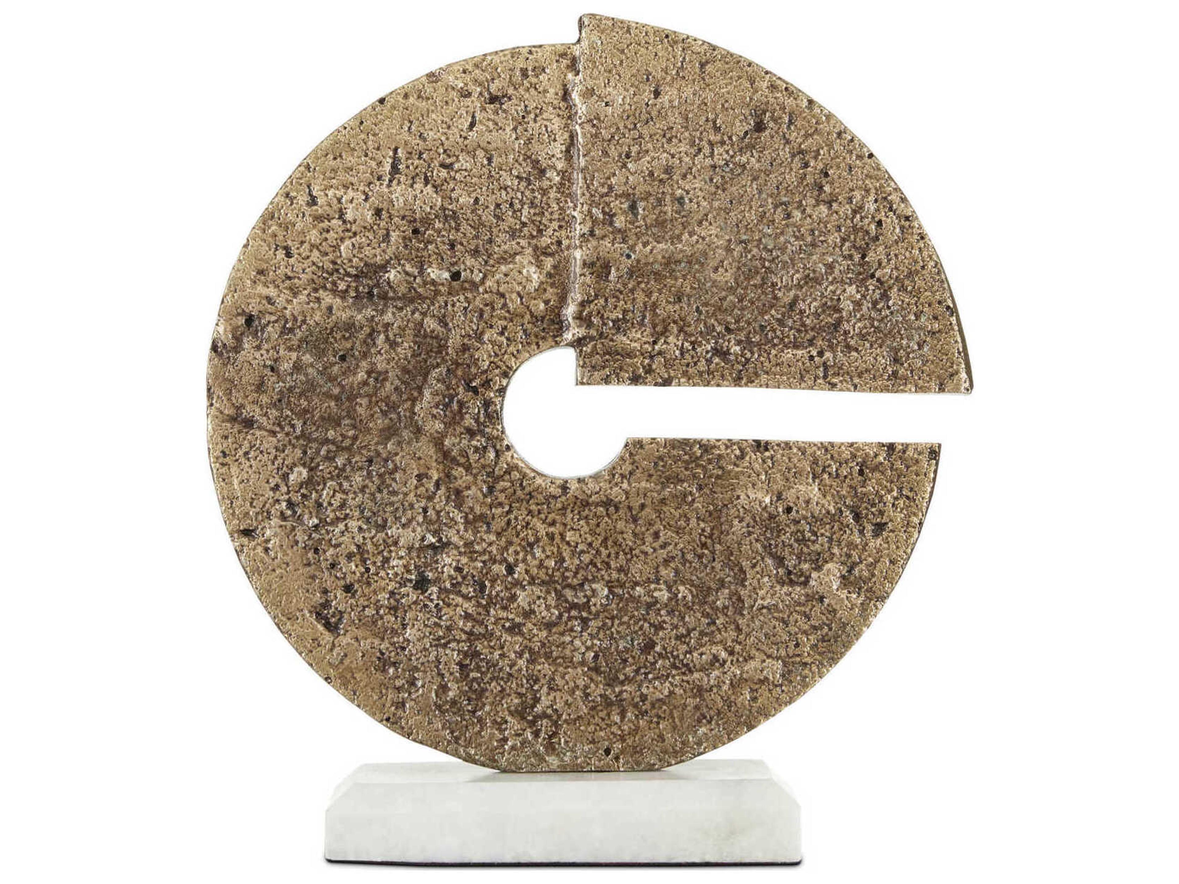 Currey & Company Aged Brass / White Daman Sculpture