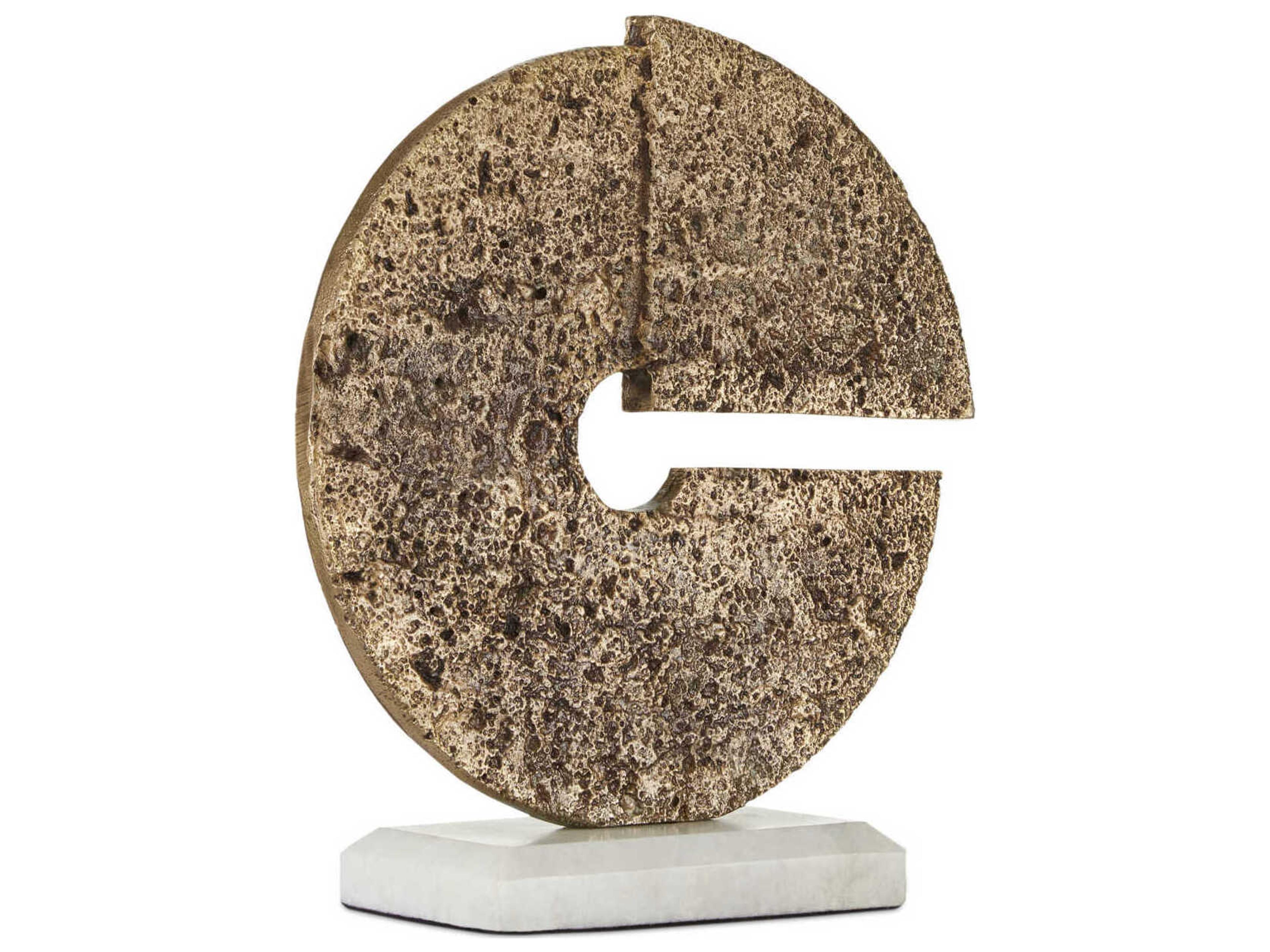 Currey & Company Aged Brass / White Daman Sculpture