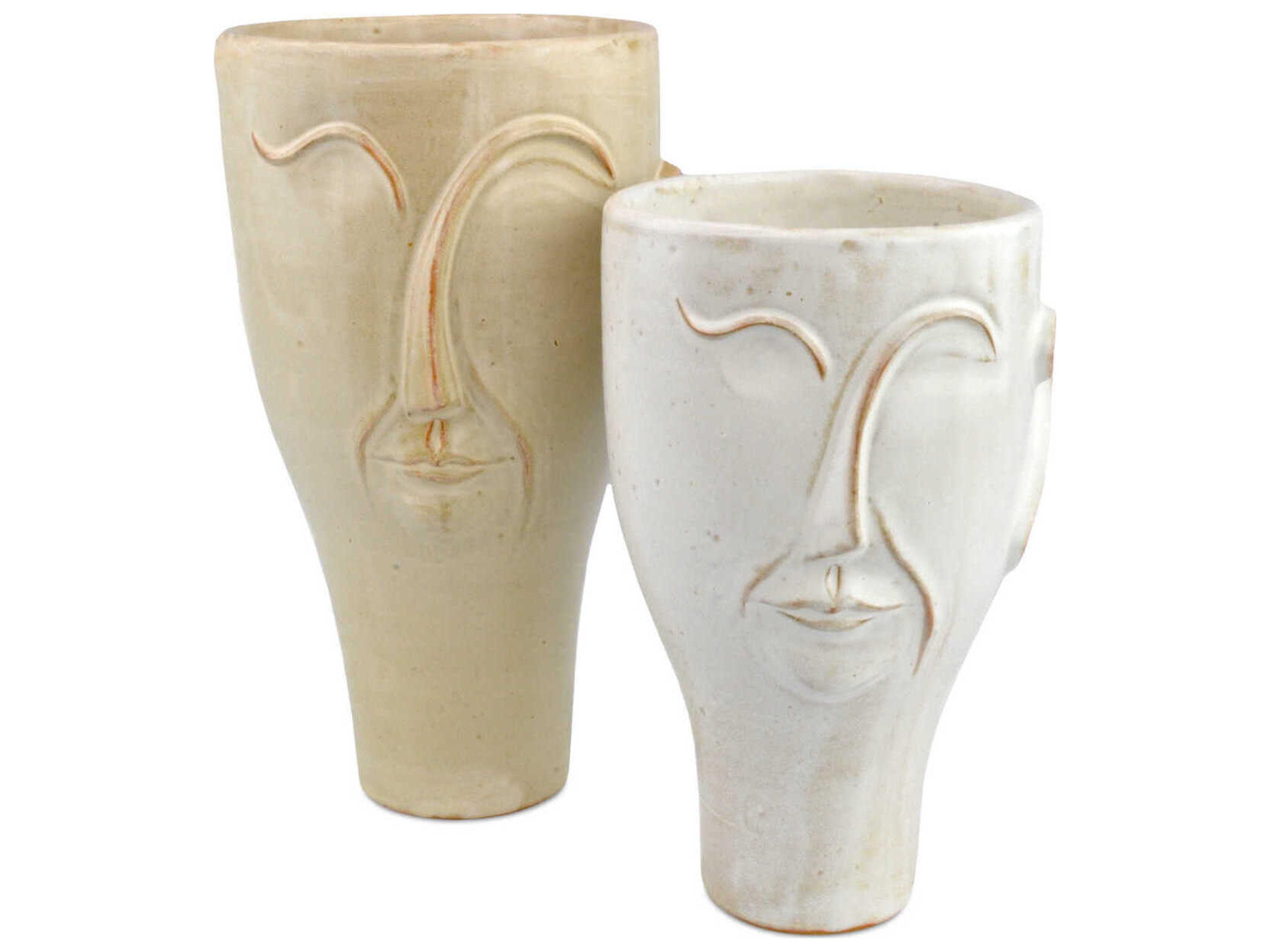 Currey & Company Milky White 14" High Poet Vase