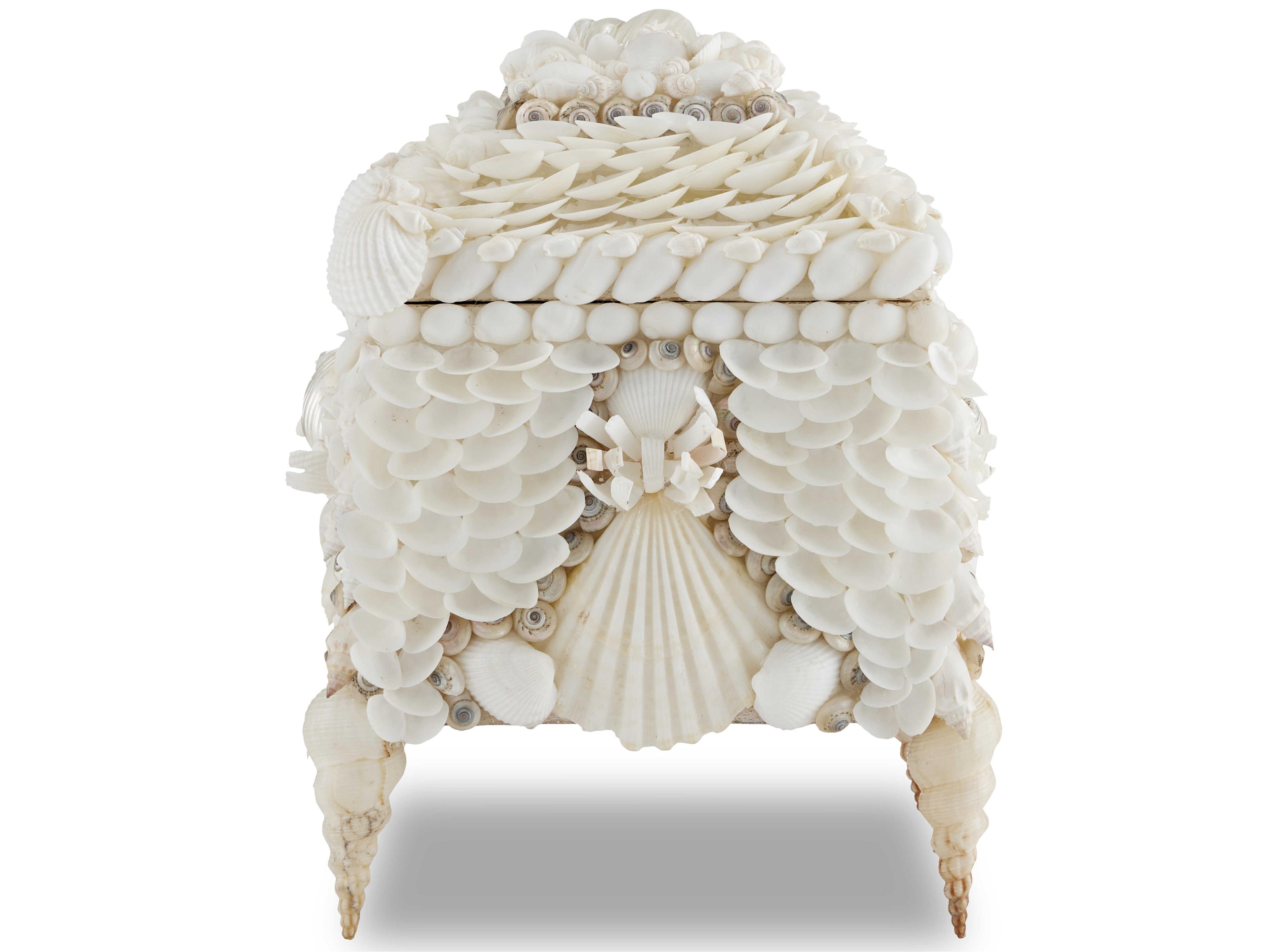 Currey & Company Boardwalk White Shell Jewelry Box