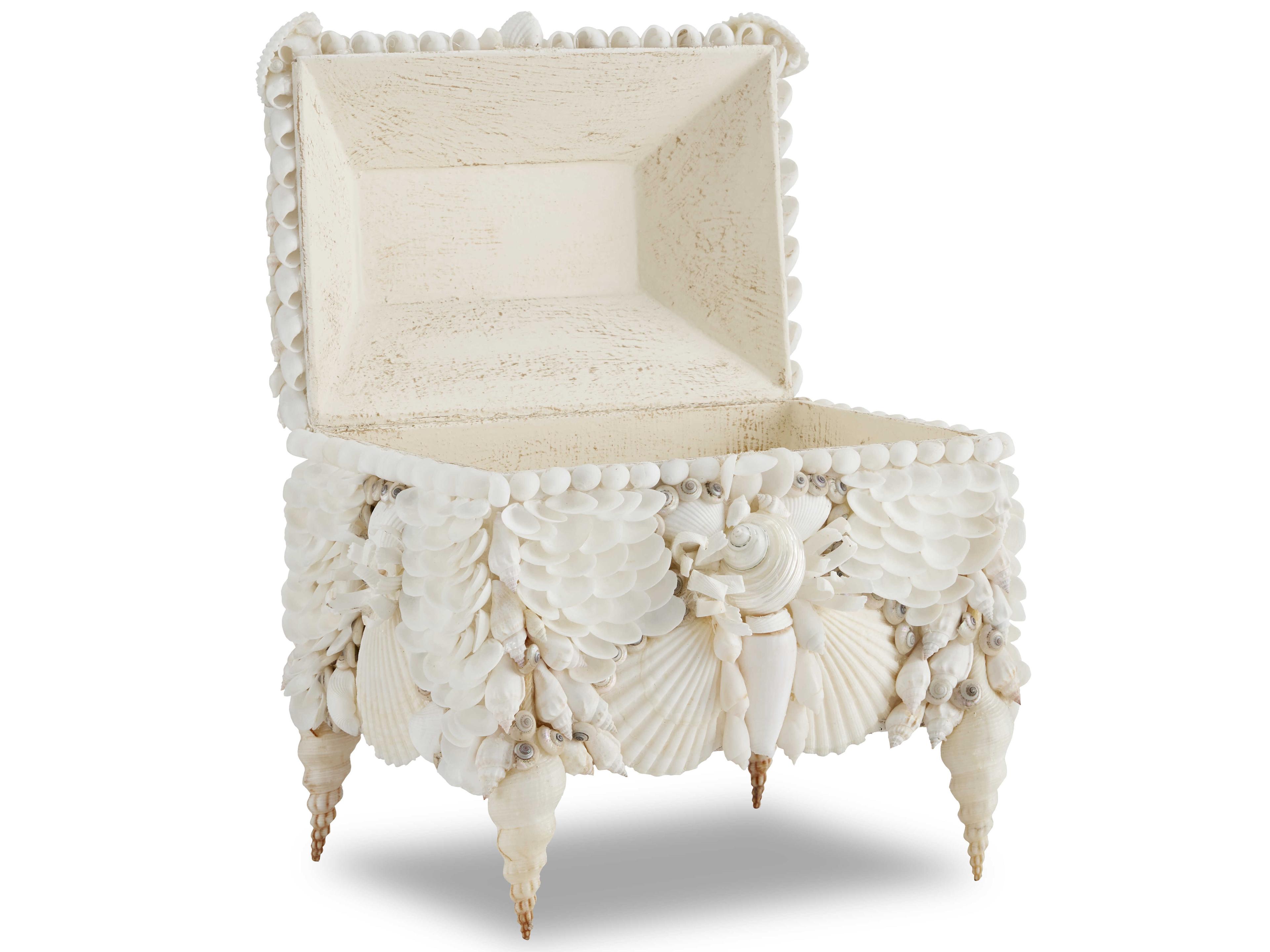 Currey & Company Boardwalk White Shell Jewelry Box