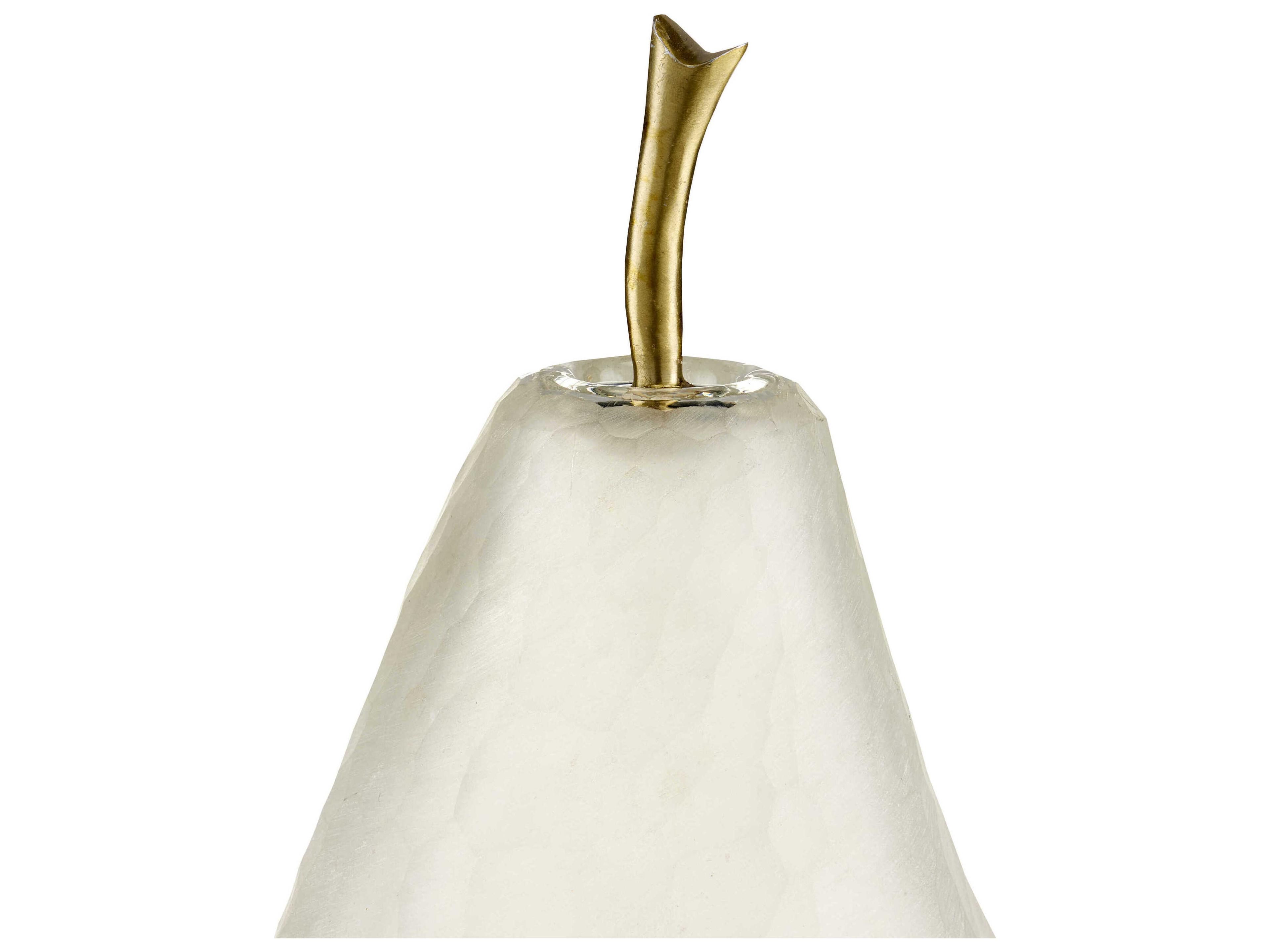 Currey & Company Matte Frost / Brass Pear Sculpture Set of 2