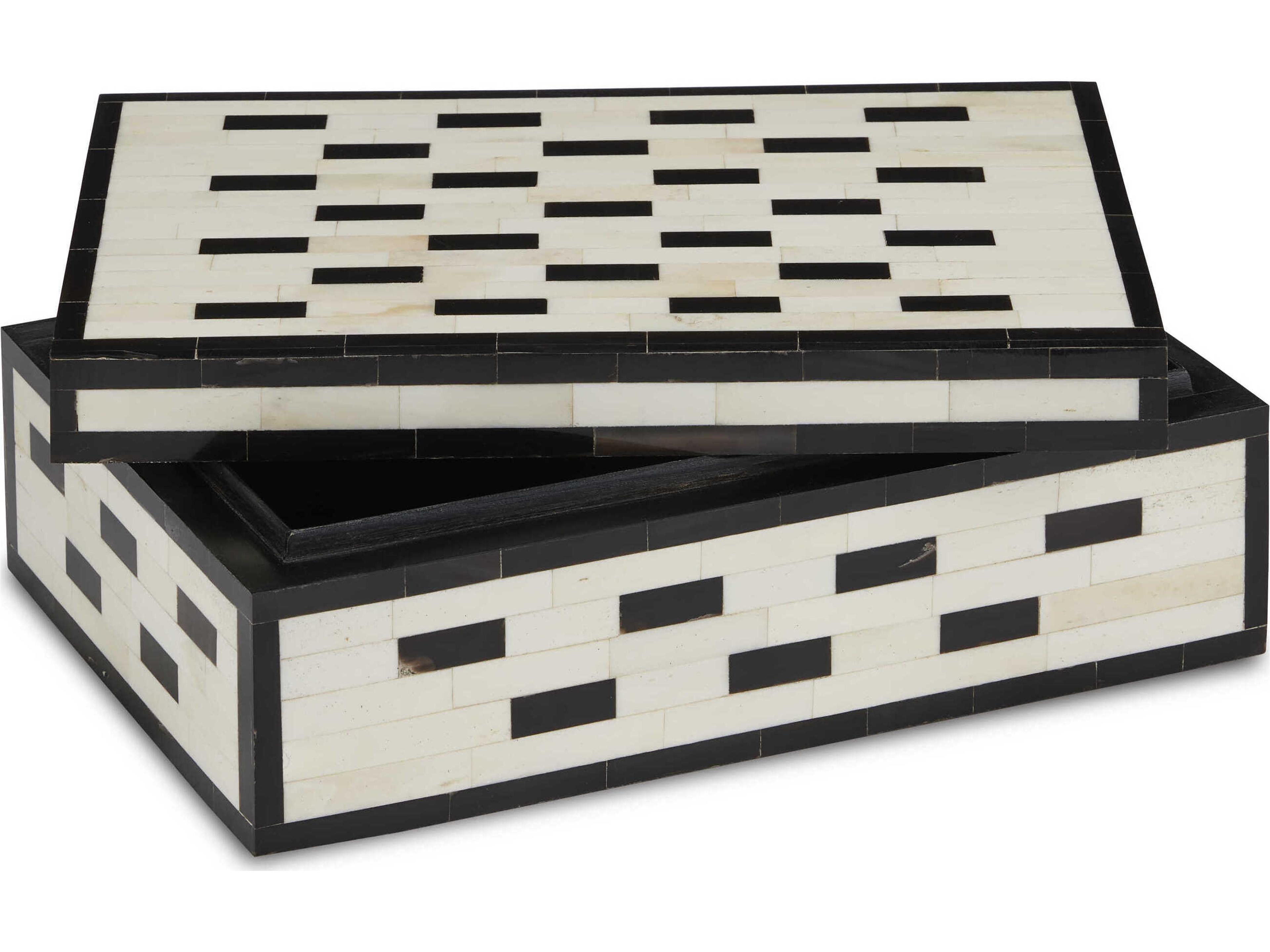 Currey & Company White / Black / Natural Carmine Box