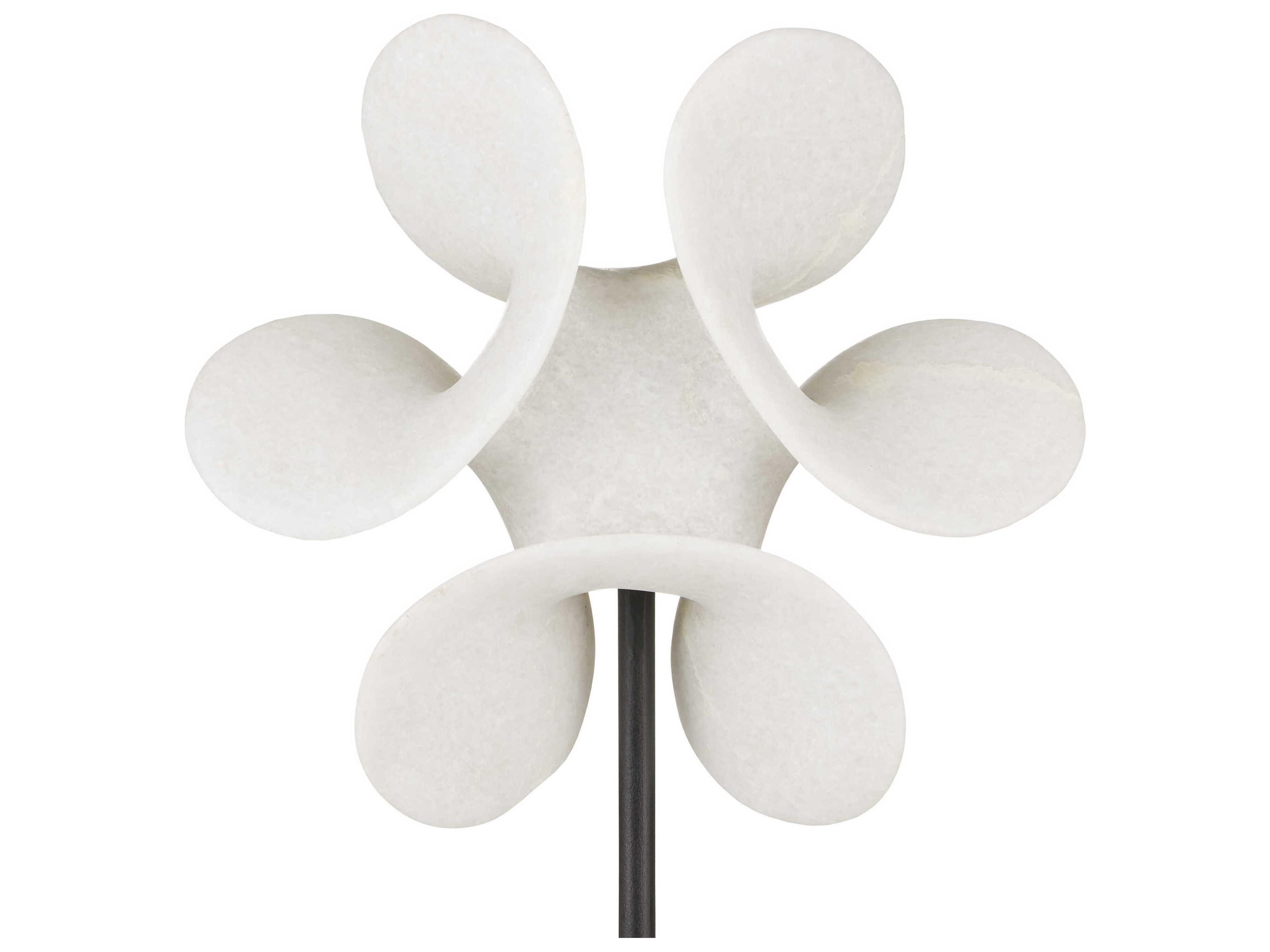 Currey & Company Natural / Black 14" High Helice Marble Ring Sculpture