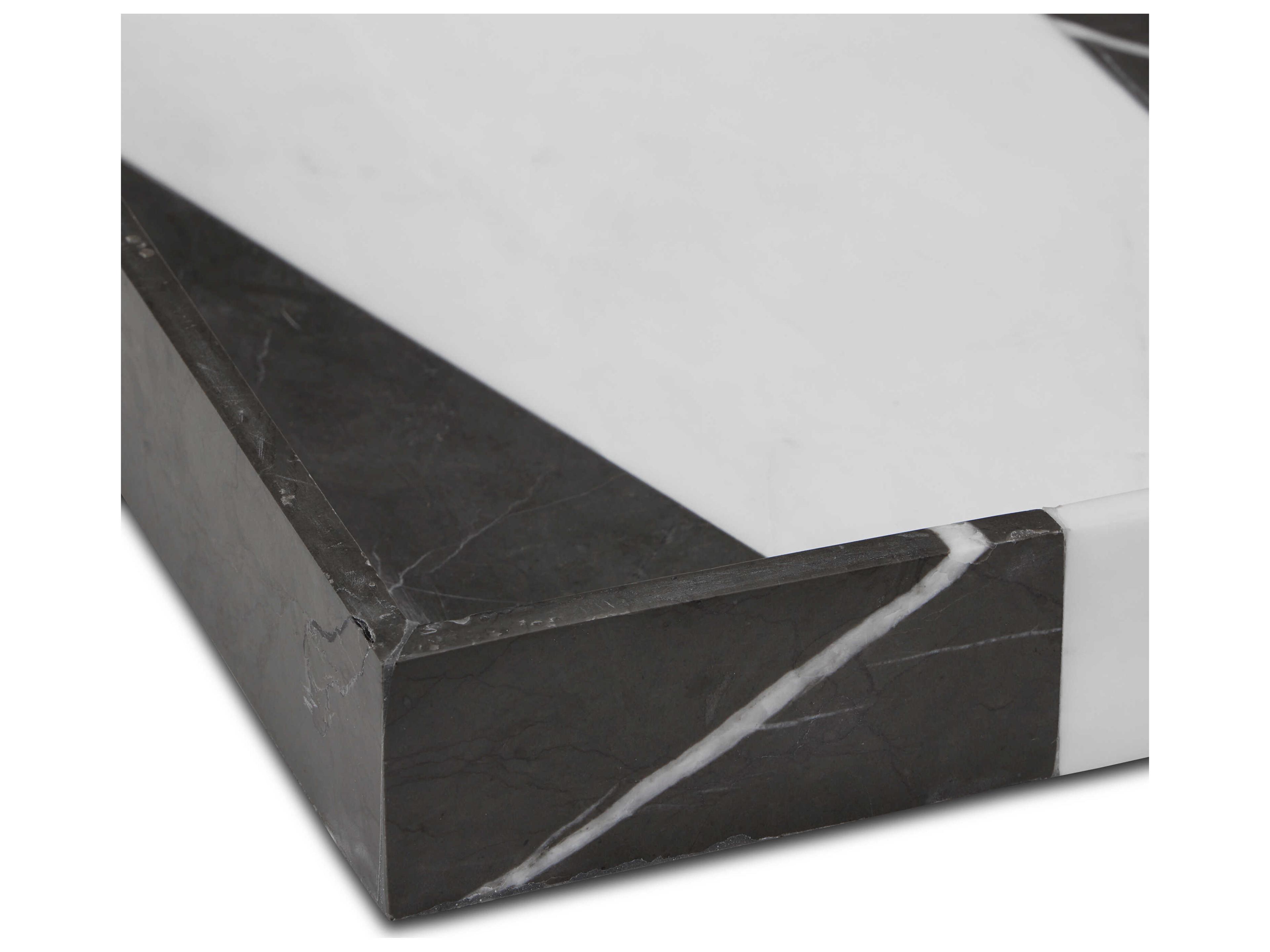 Currey & Company Sena Black / White Sena Marble Tray