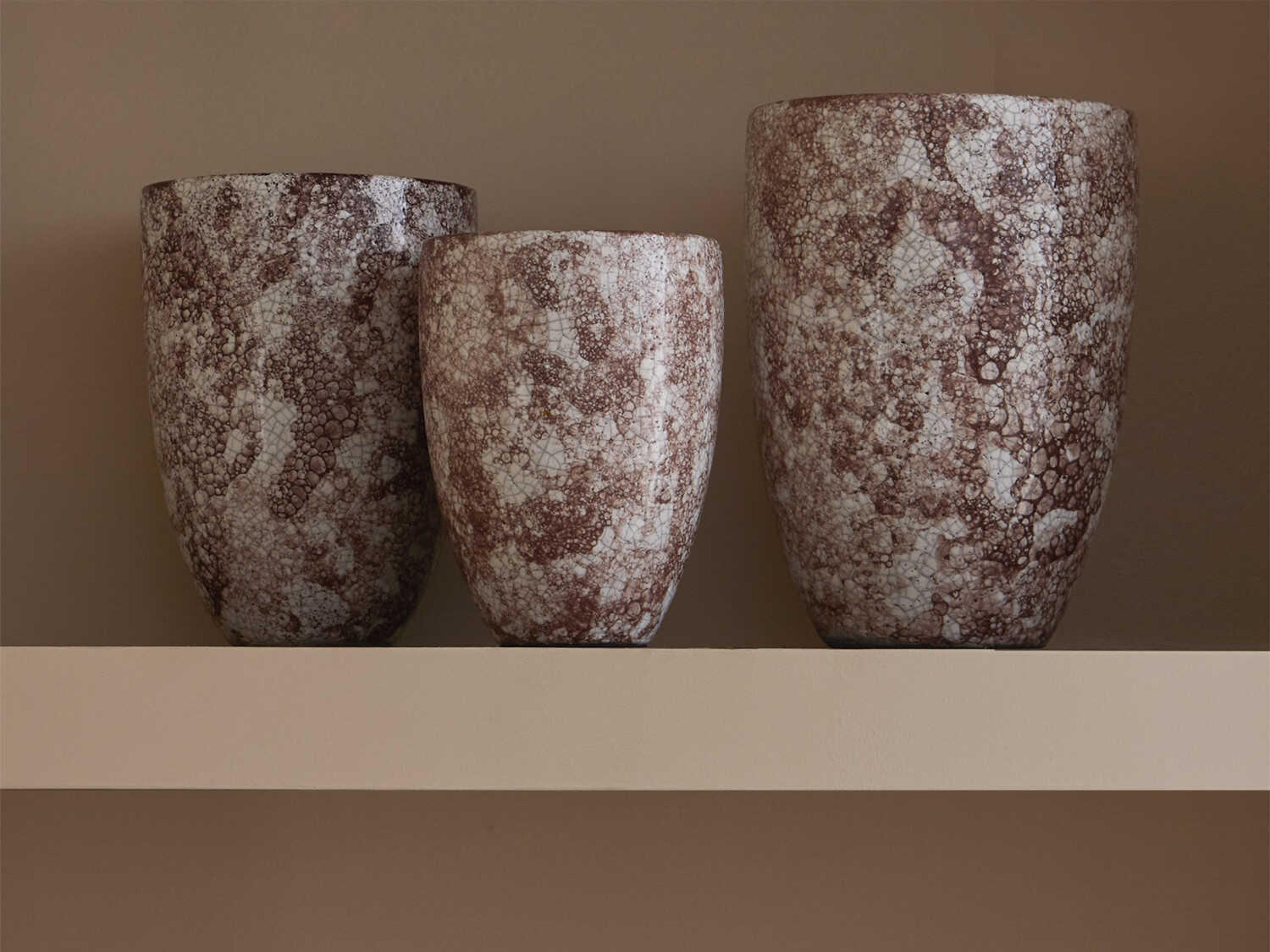 Currey & Company Brown / Off White Marne Vase Set of 3