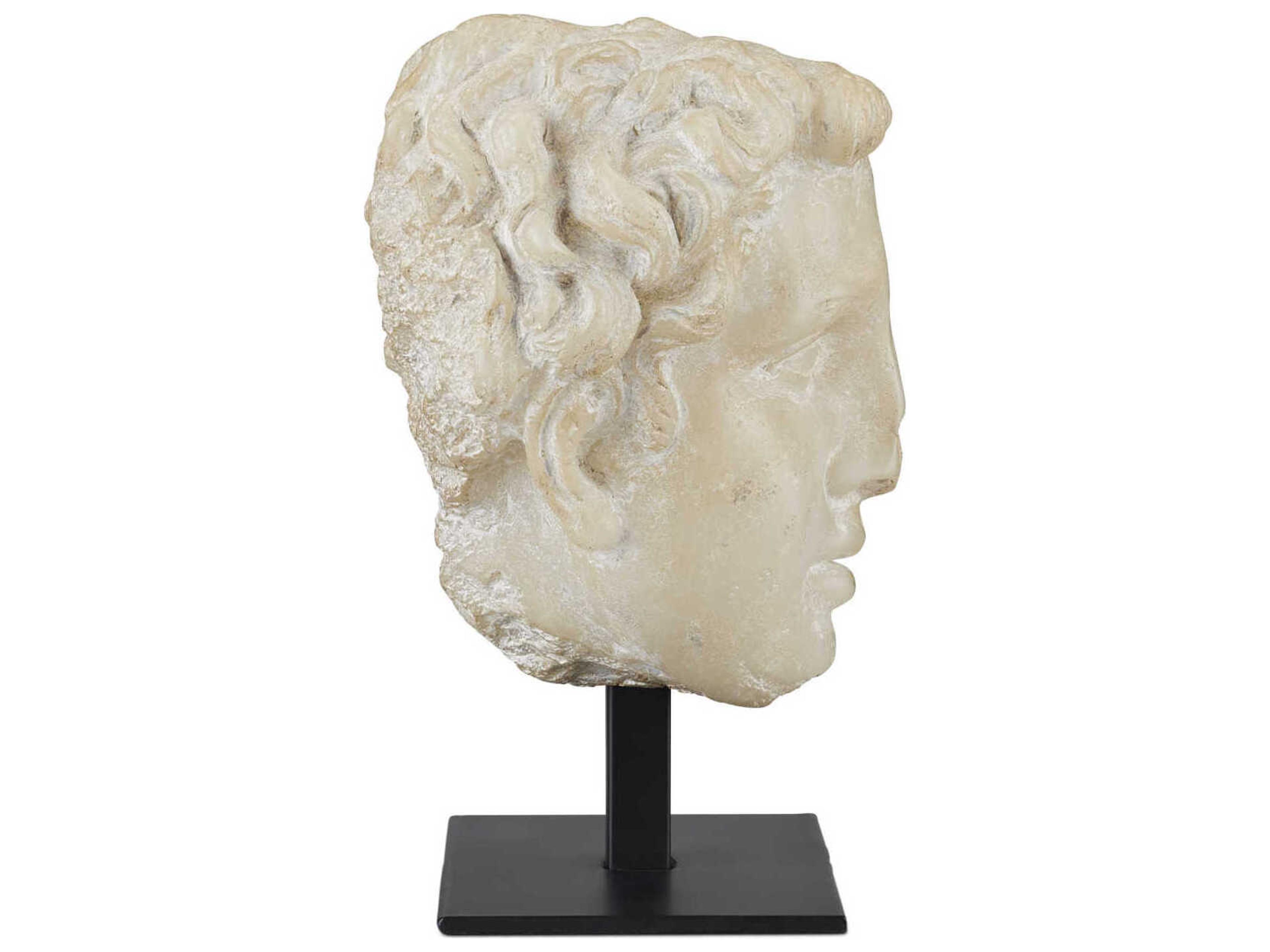 Currey & Company Aged Beige Greek Princess Head Fragment Sculpture
