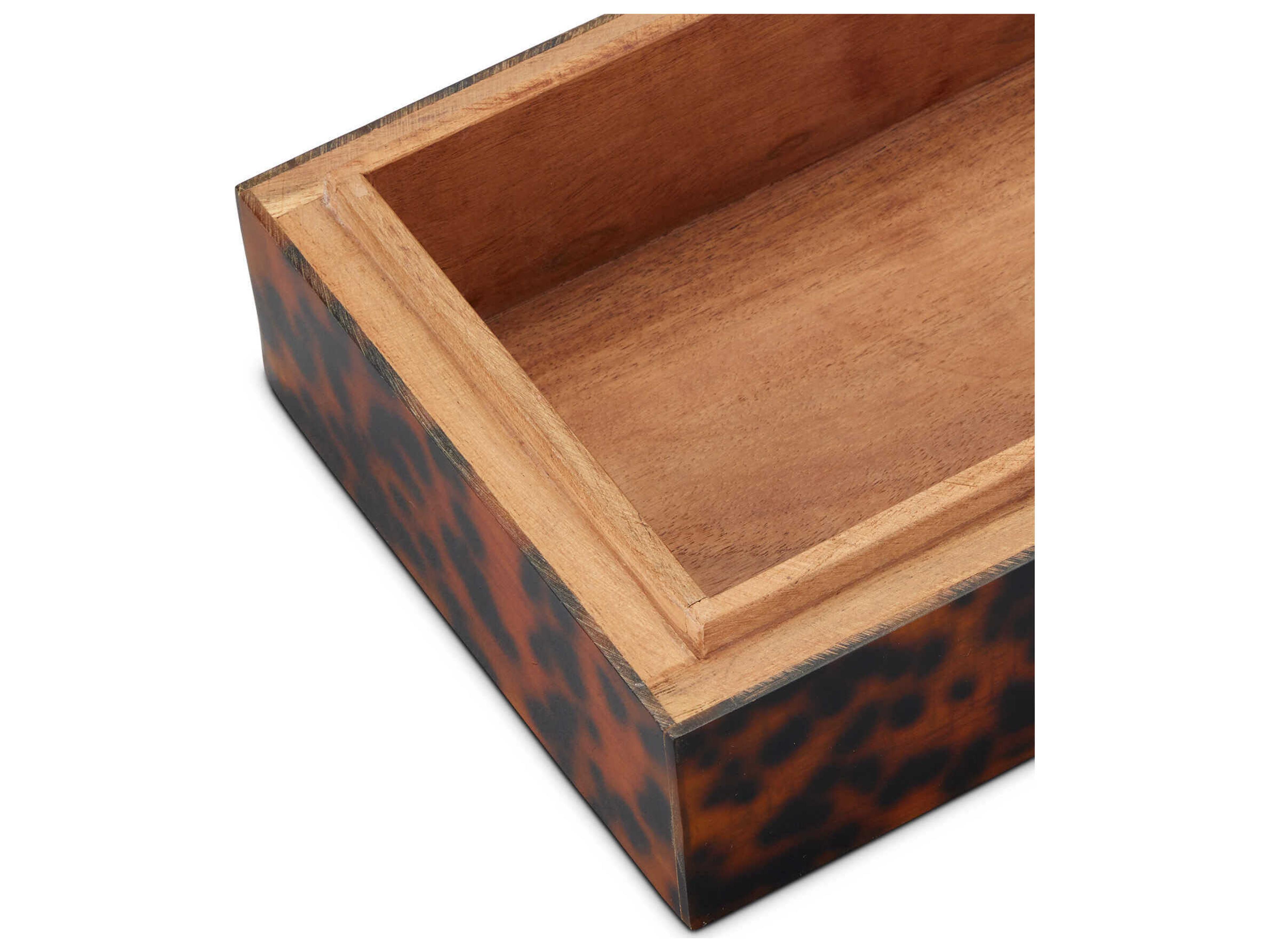 Currey & Company Faux Tortoise Brown / Black Storage Case Set of 2