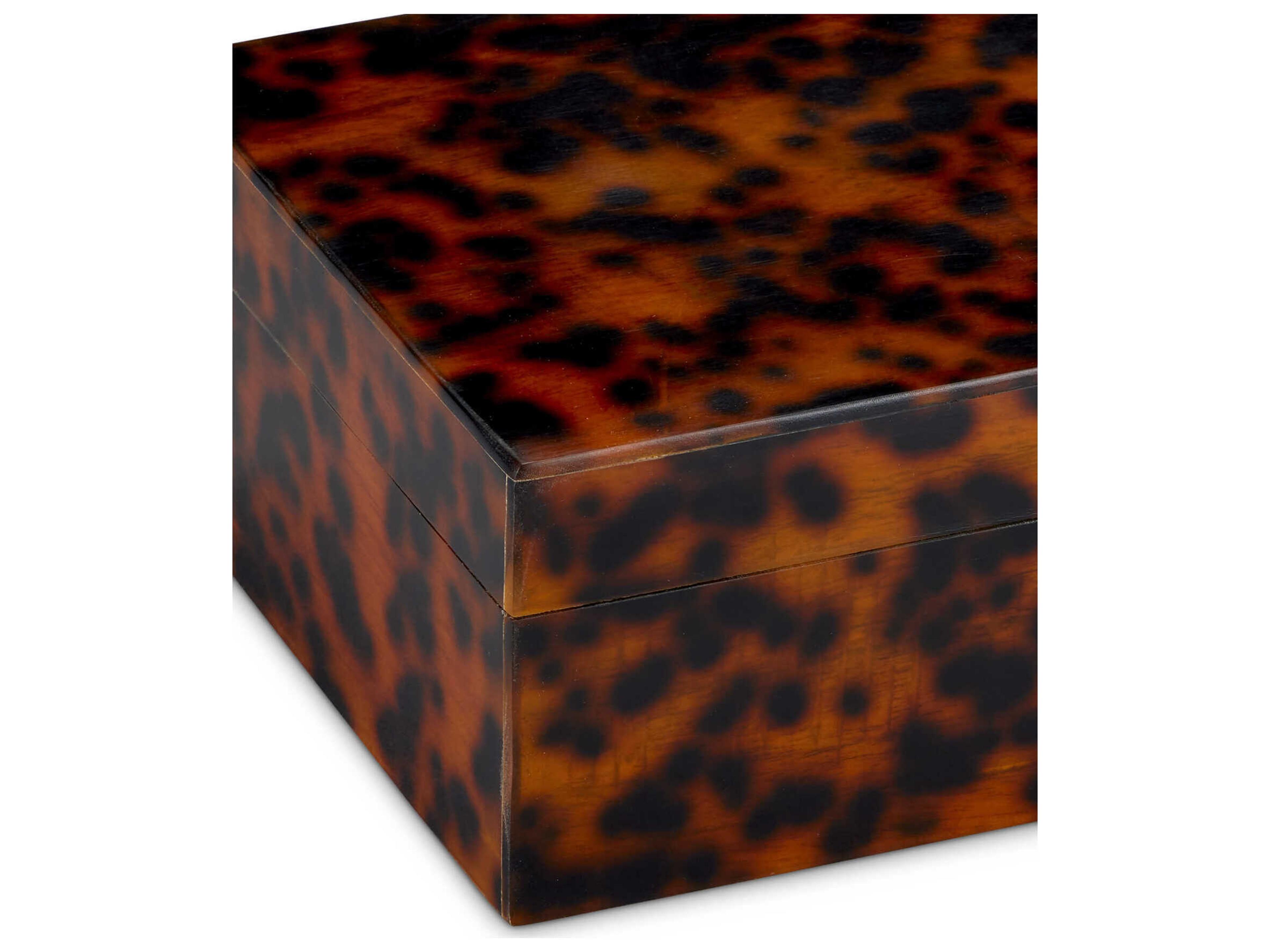 Currey & Company Faux Tortoise Brown / Black Storage Case Set of 2