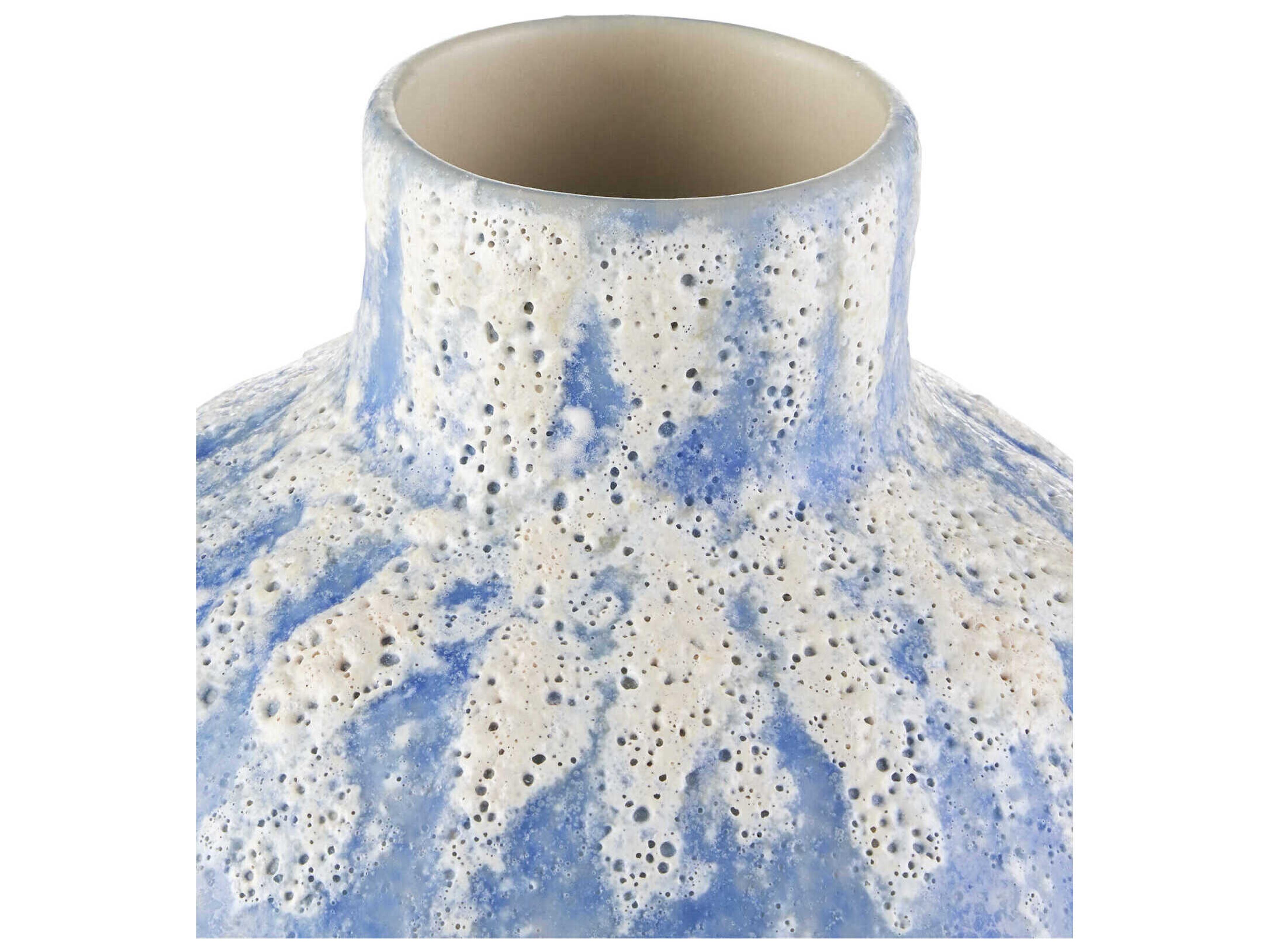 Currey & Company Paros Blue / White Vase Set of 4