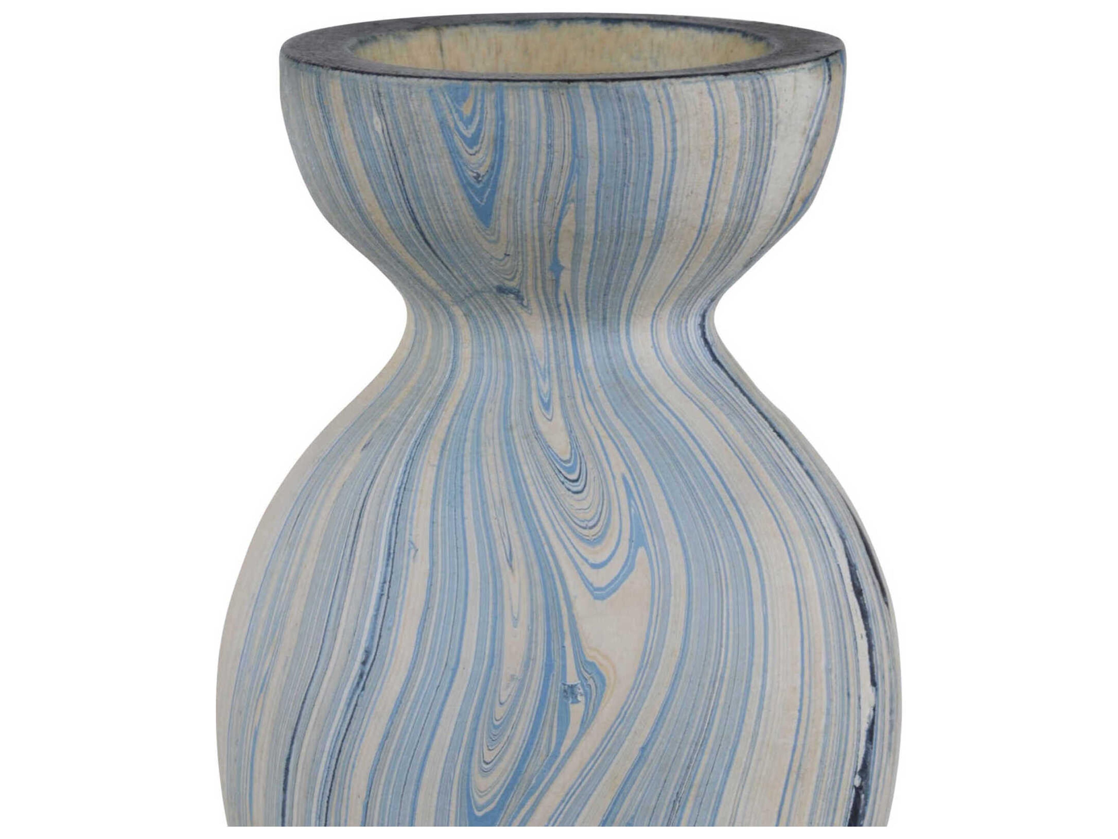 Currey & Company Calm Sea Blue / White Vase Set of 3