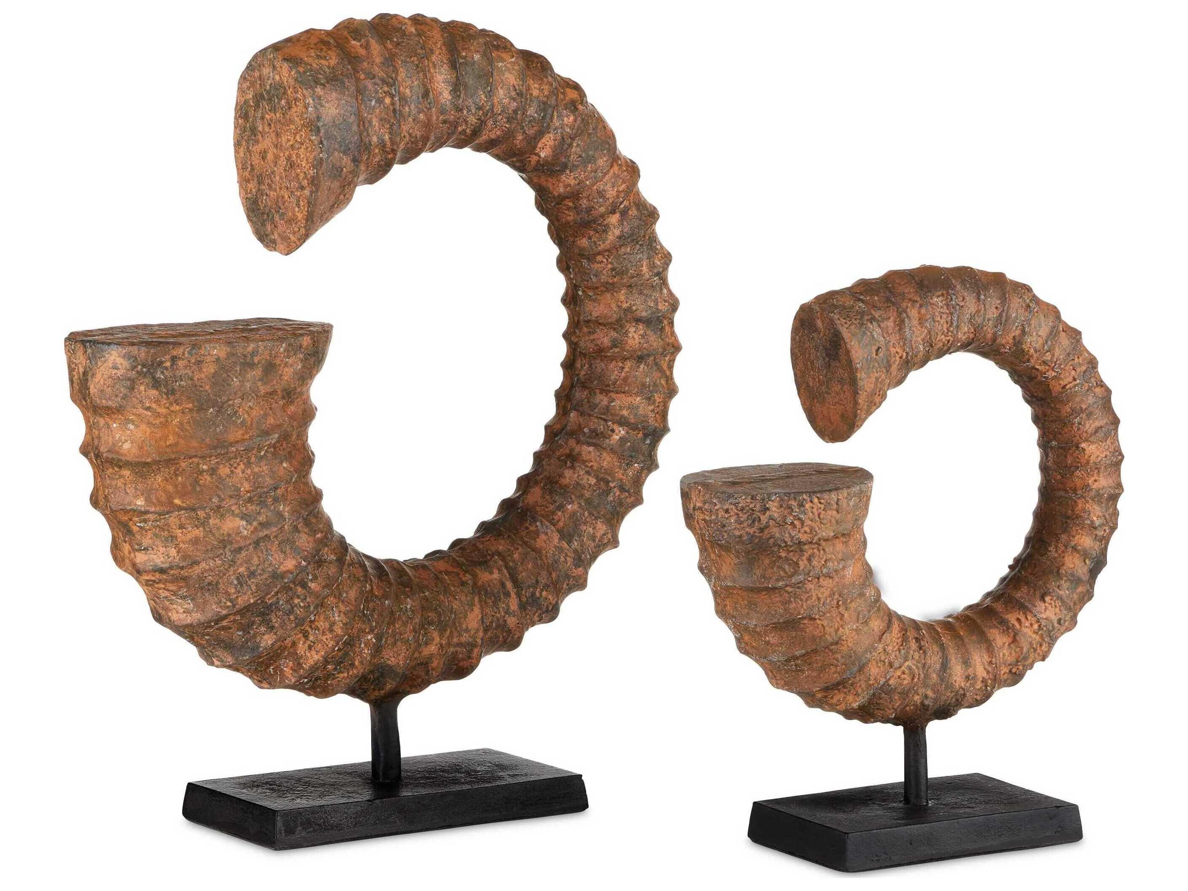 Faux Horn Sculpture Set of 2