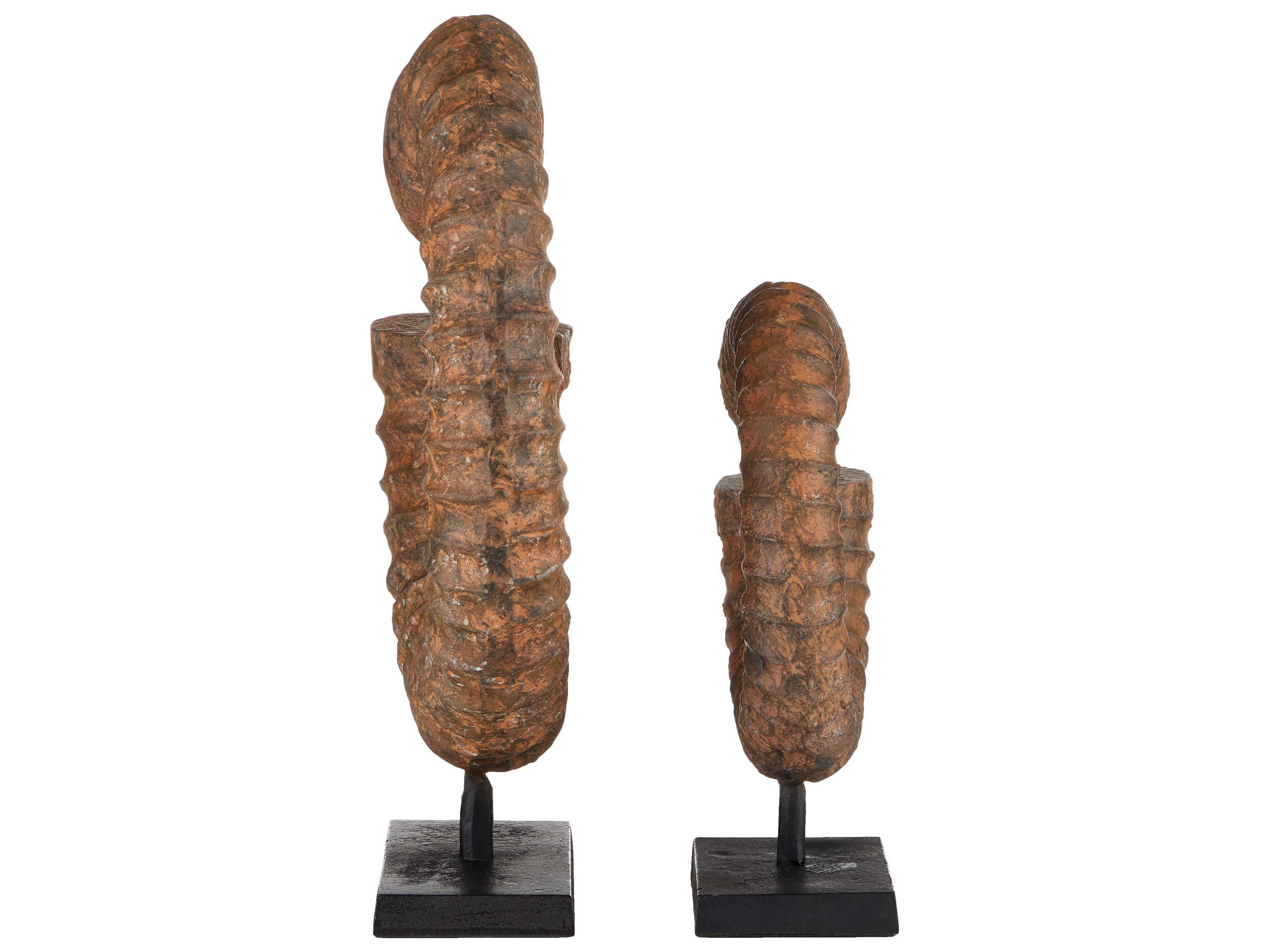 Currey & Company Faux Horn Sculpture Set of 2