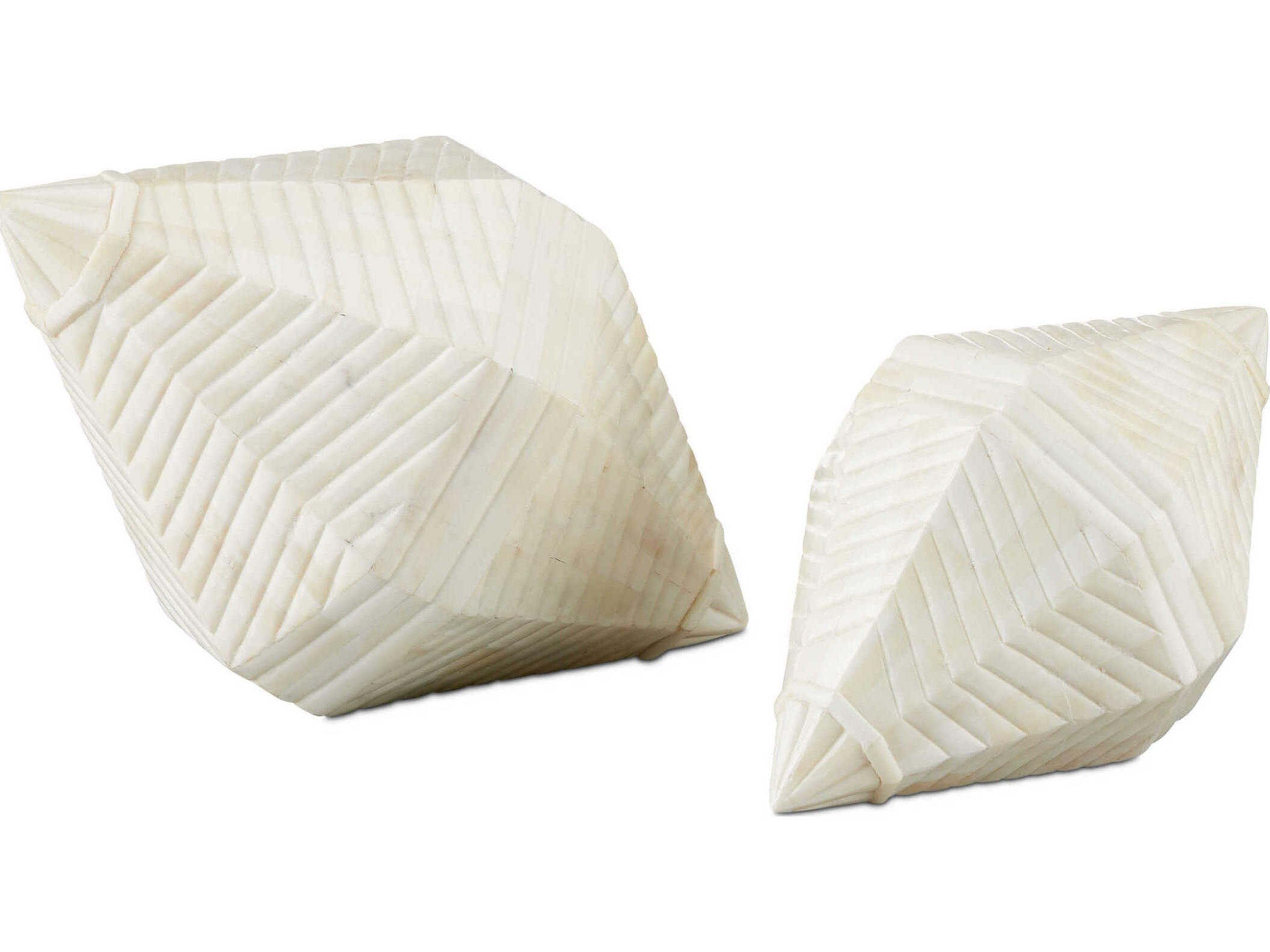 Currey & Company Pavi Bone Prism Sculpture Set of 2