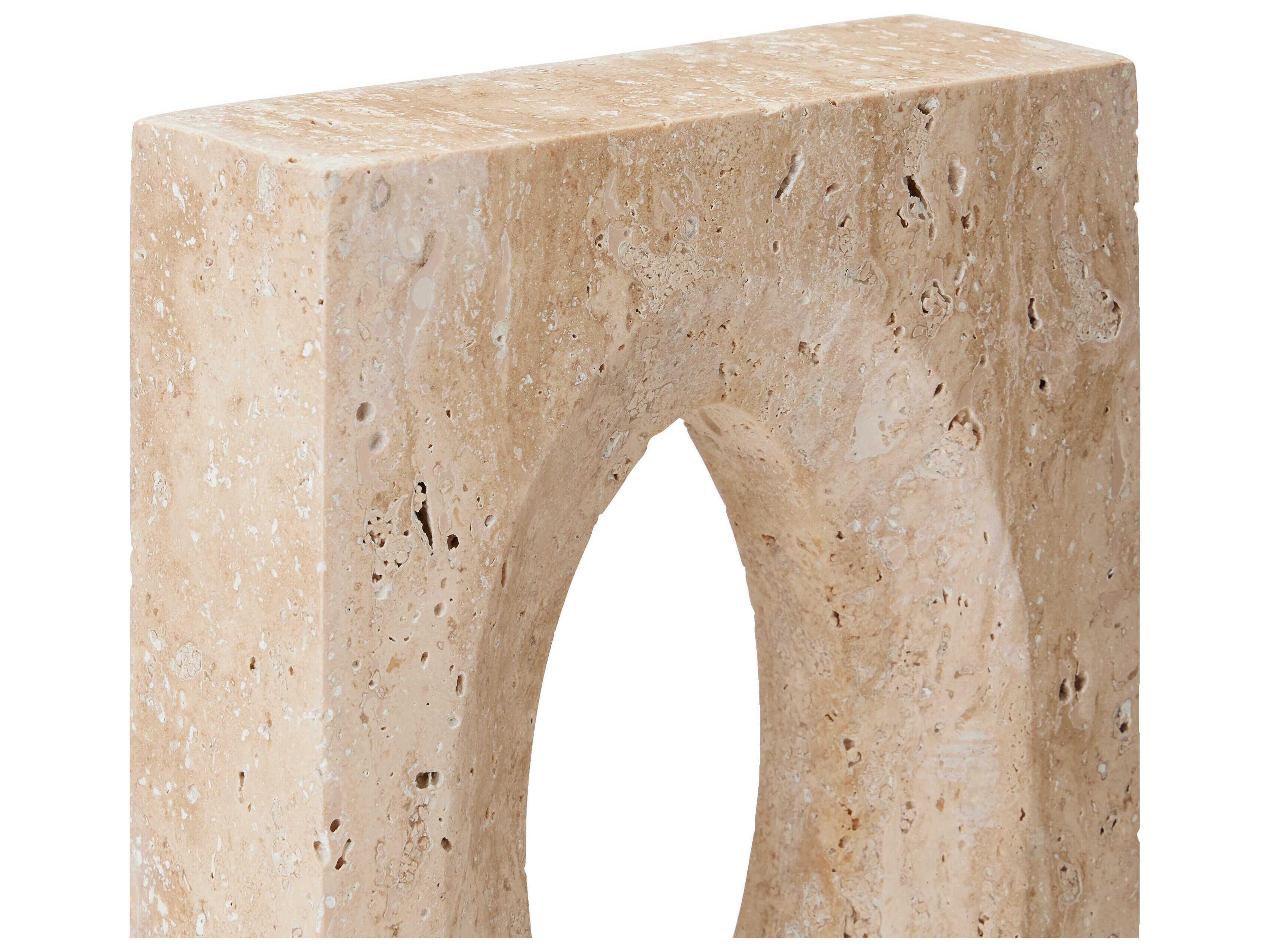 Currey & Company Demi Travertine Bookends Set of 2