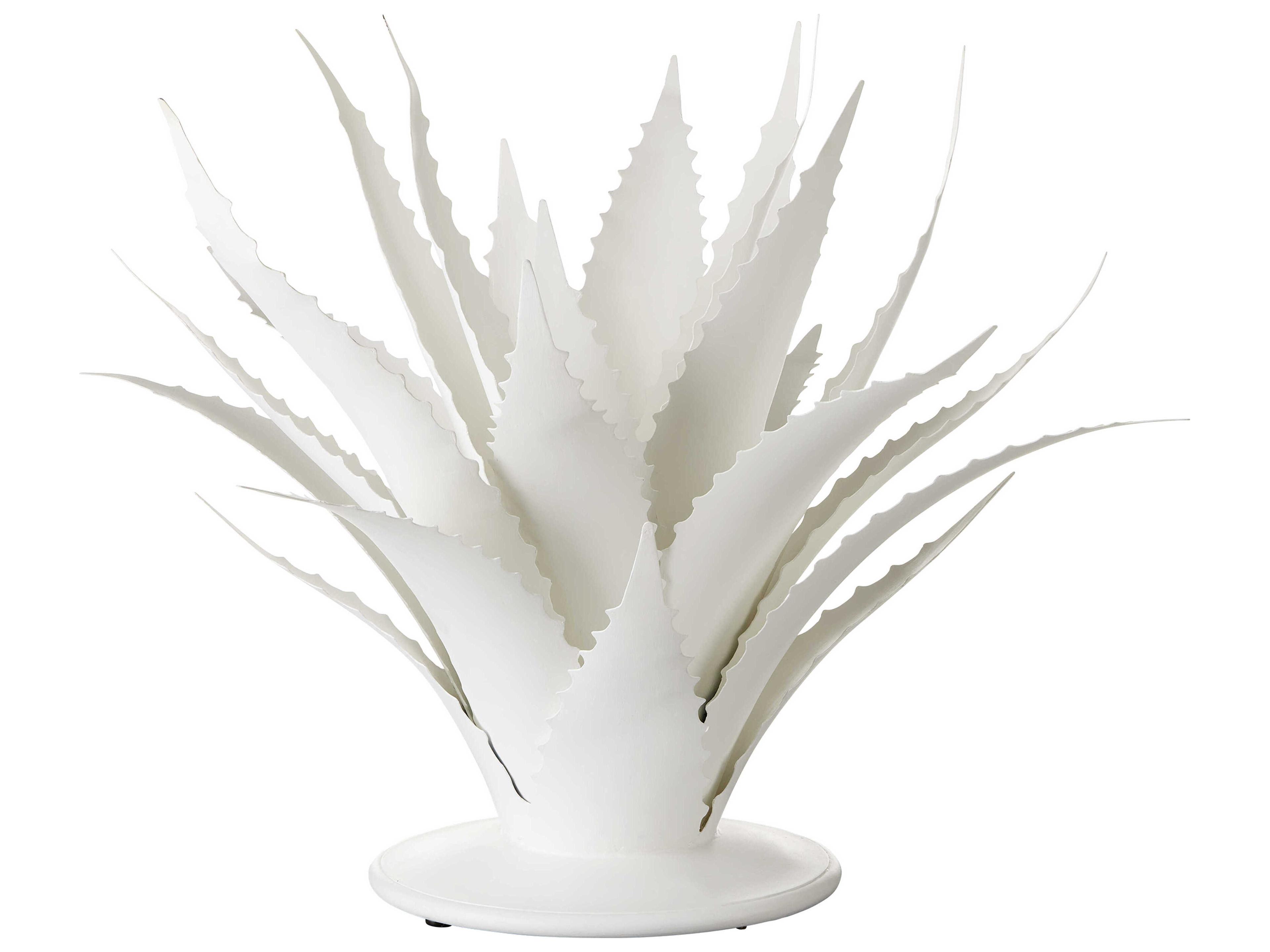 Currey & Company Gesso White Agave Object