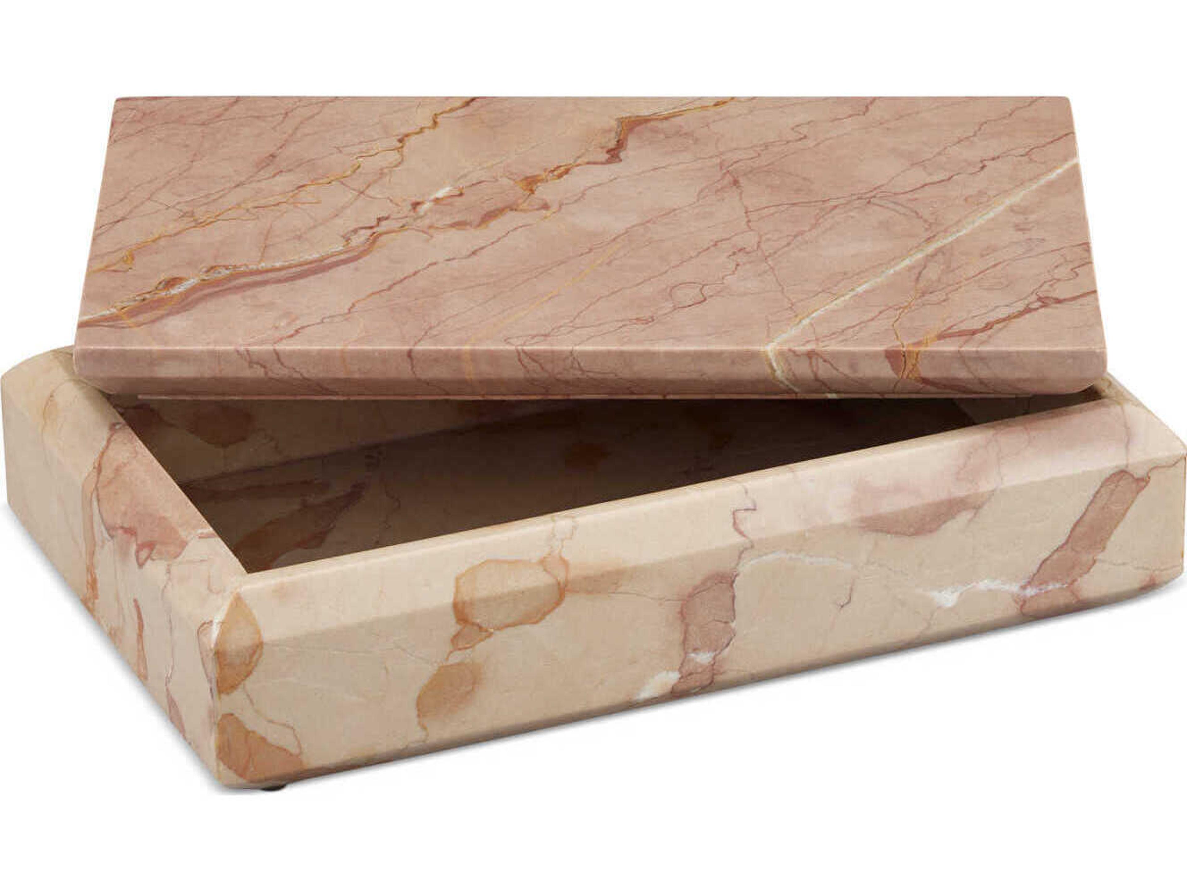 Currey & Company Leslie Rosa Marble Box