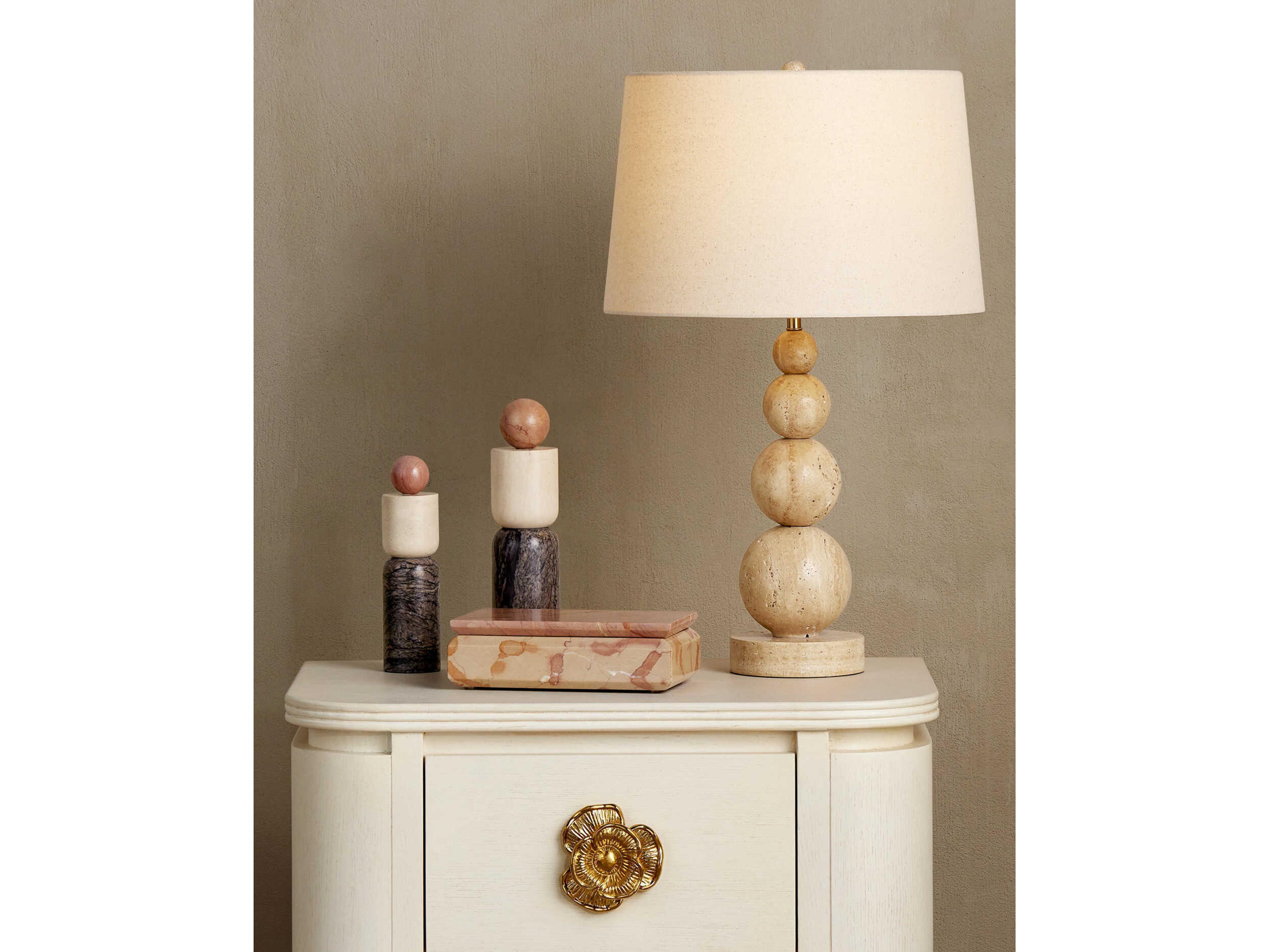 Currey & Company Leslie Rosa Marble Box