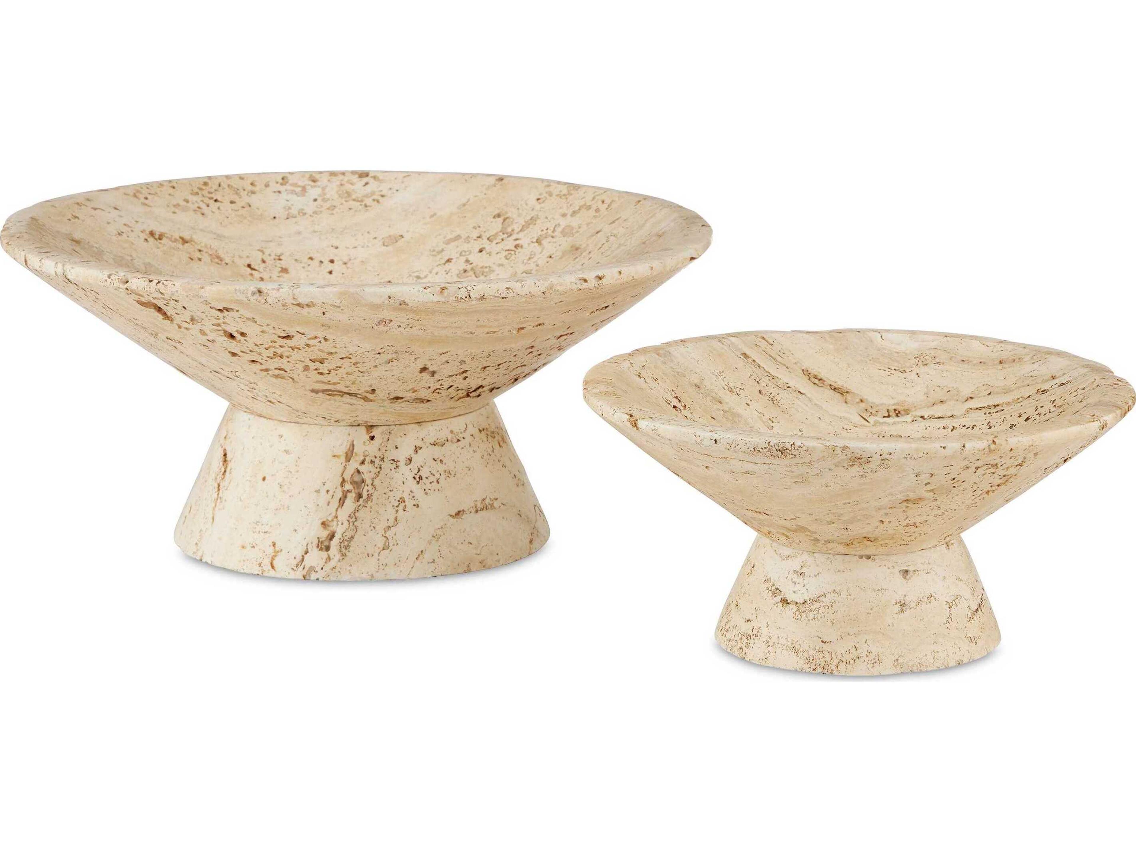 Currey & Company Lubo Travertine Decorative Bowl