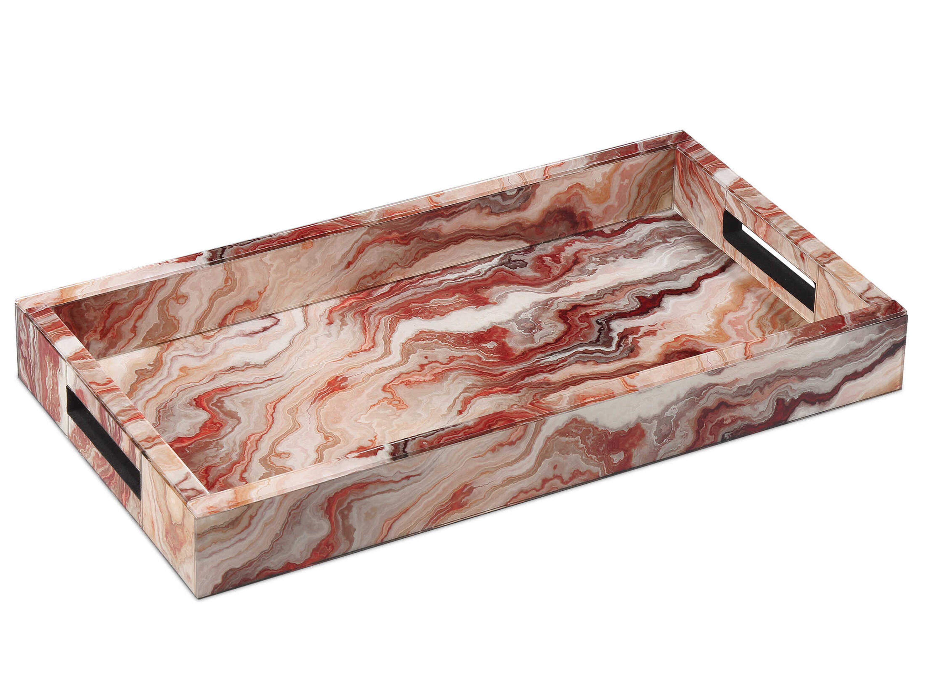 Currey & Company Red Swirl Interstellar Tray