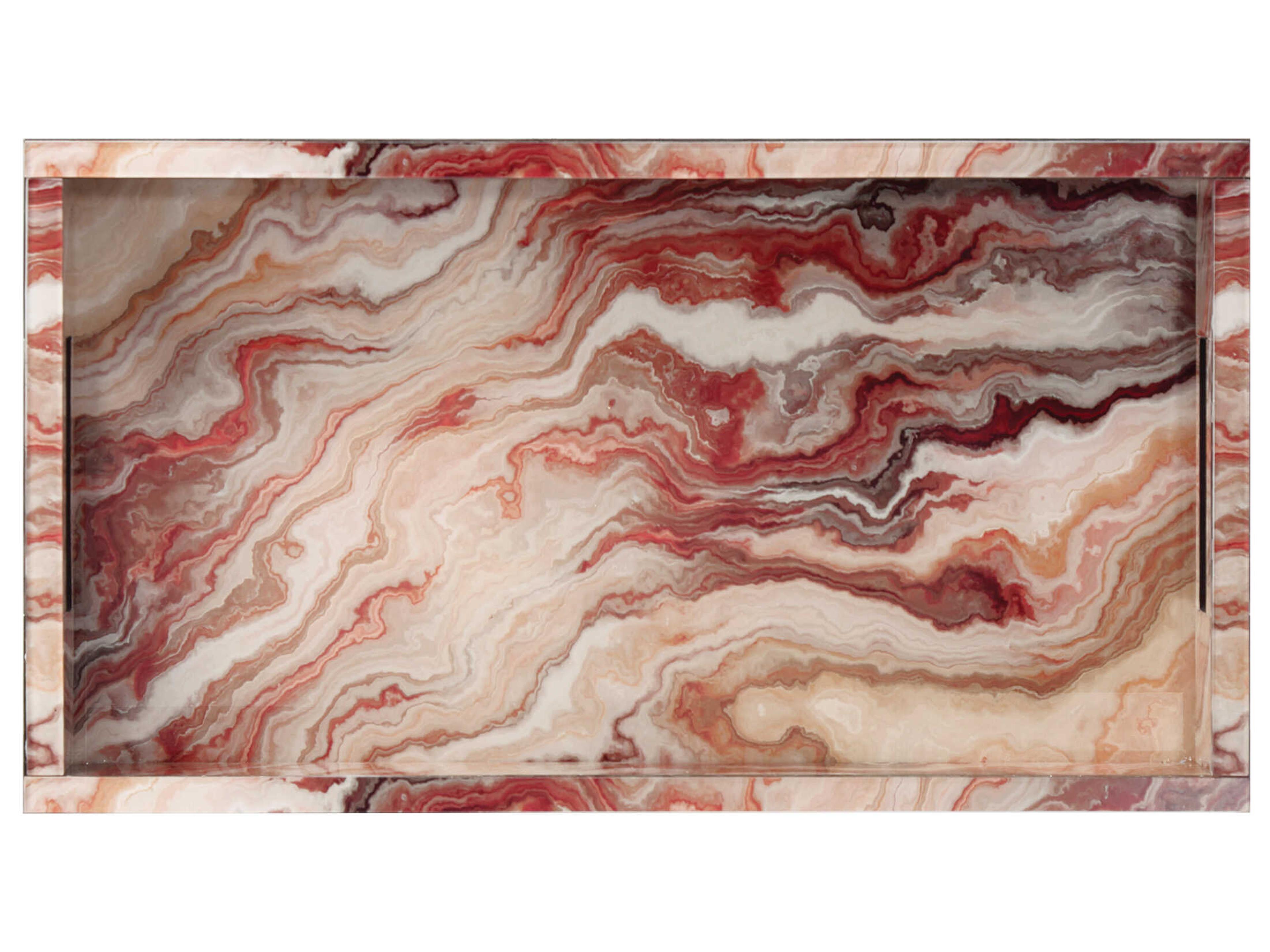 Currey & Company Red Swirl Interstellar Tray