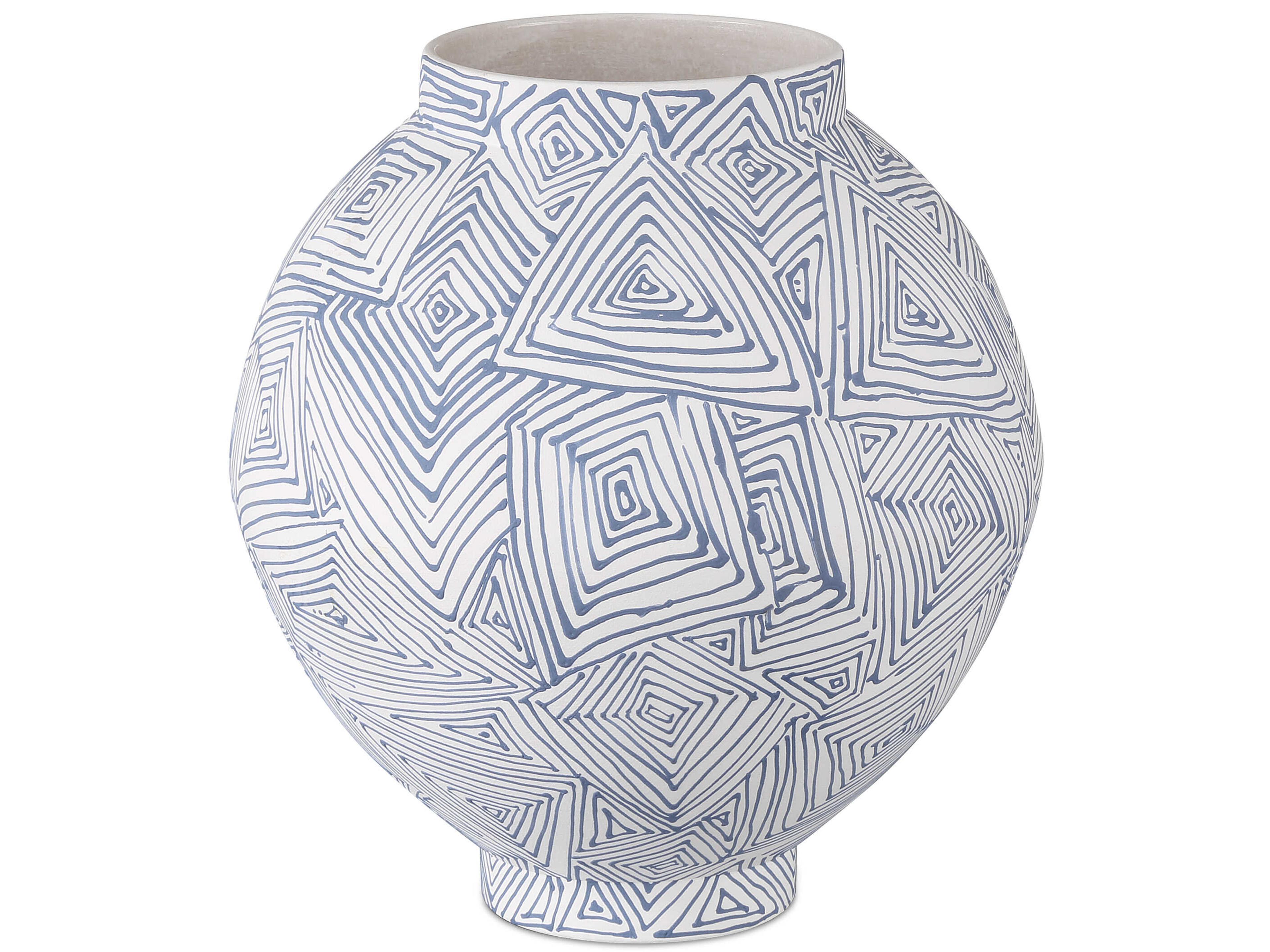 Currey & Company Blue White Vase