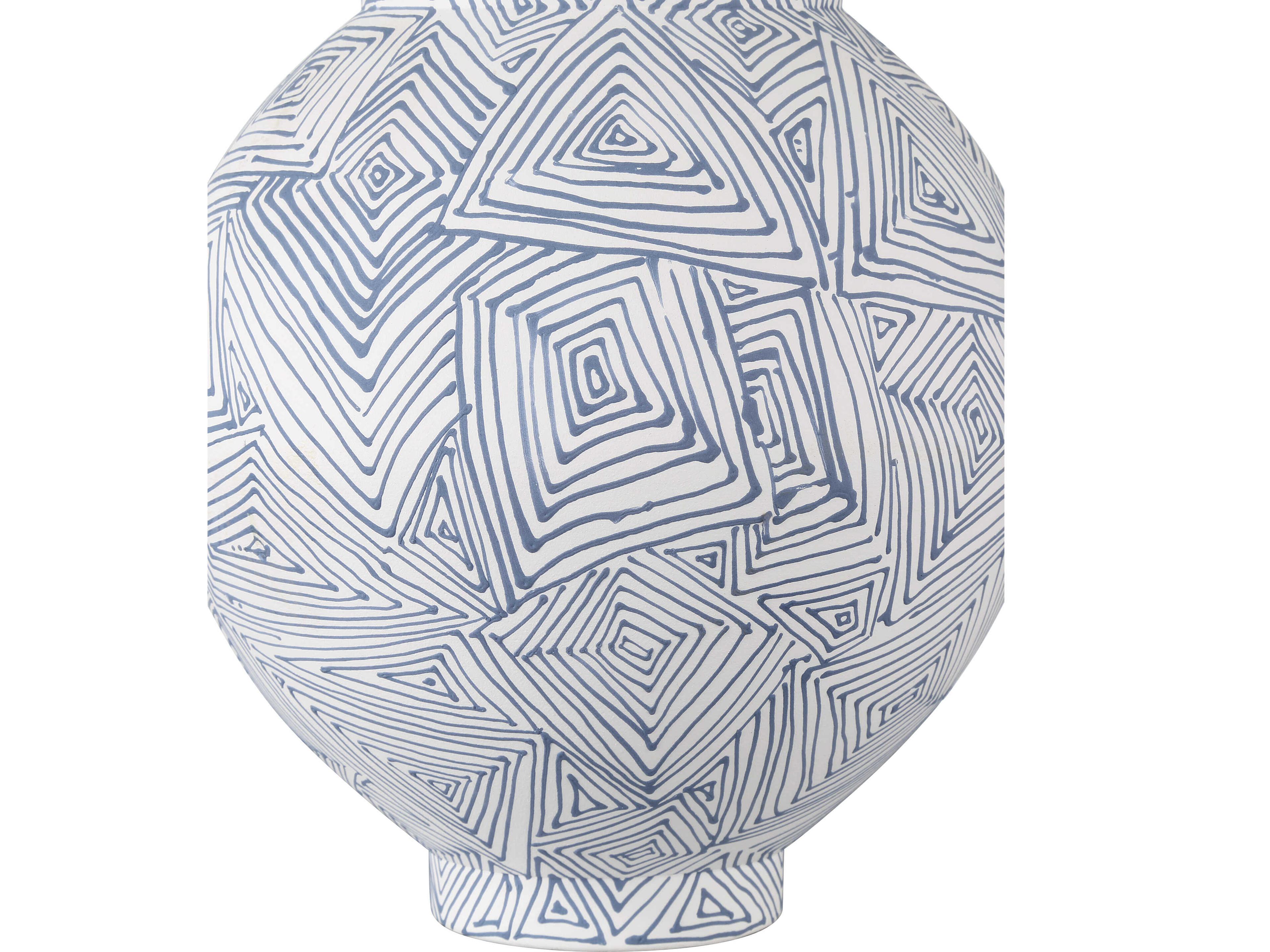 Currey & Company Blue White Vase