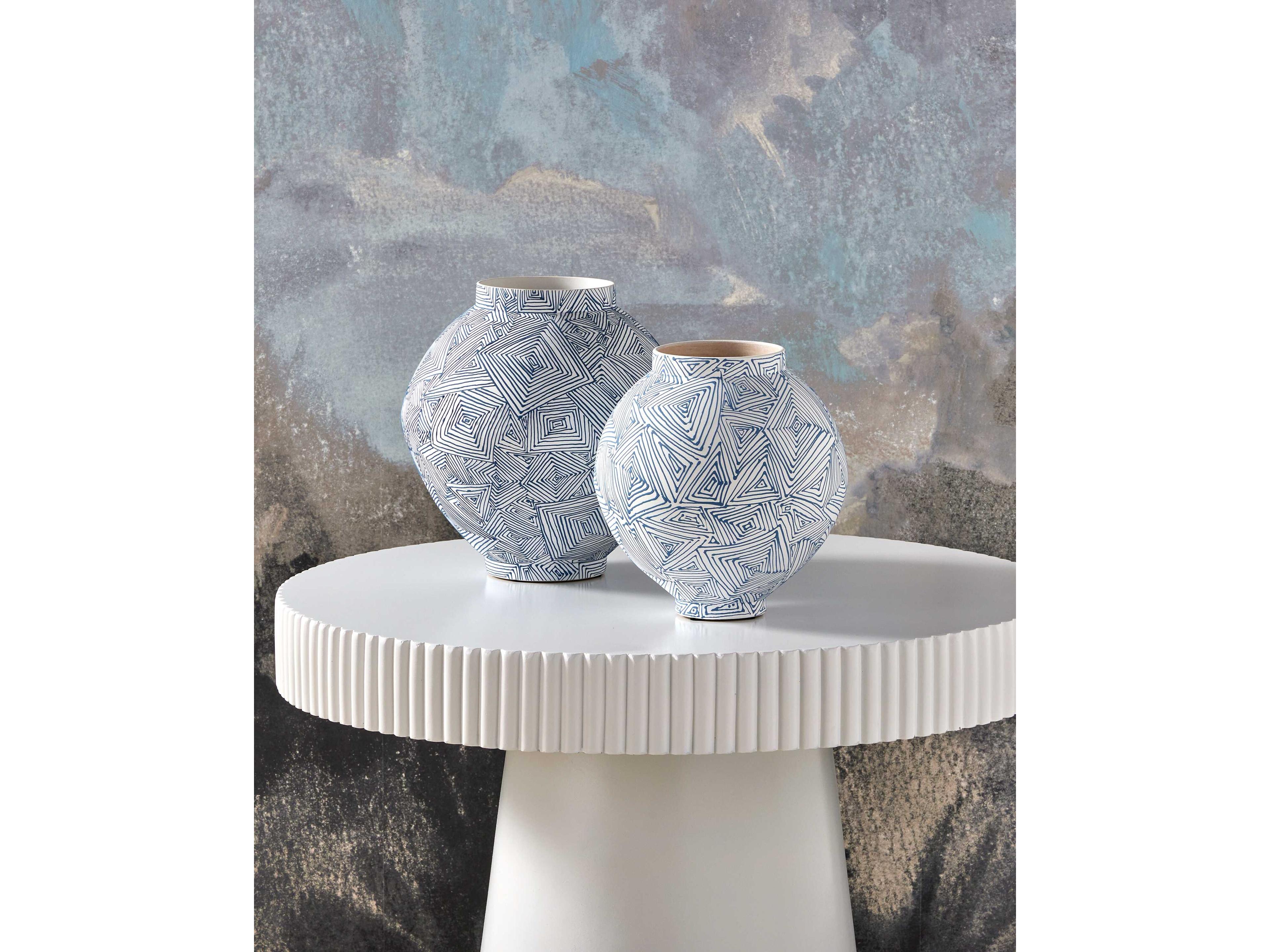 Currey & Company Blue White Vase