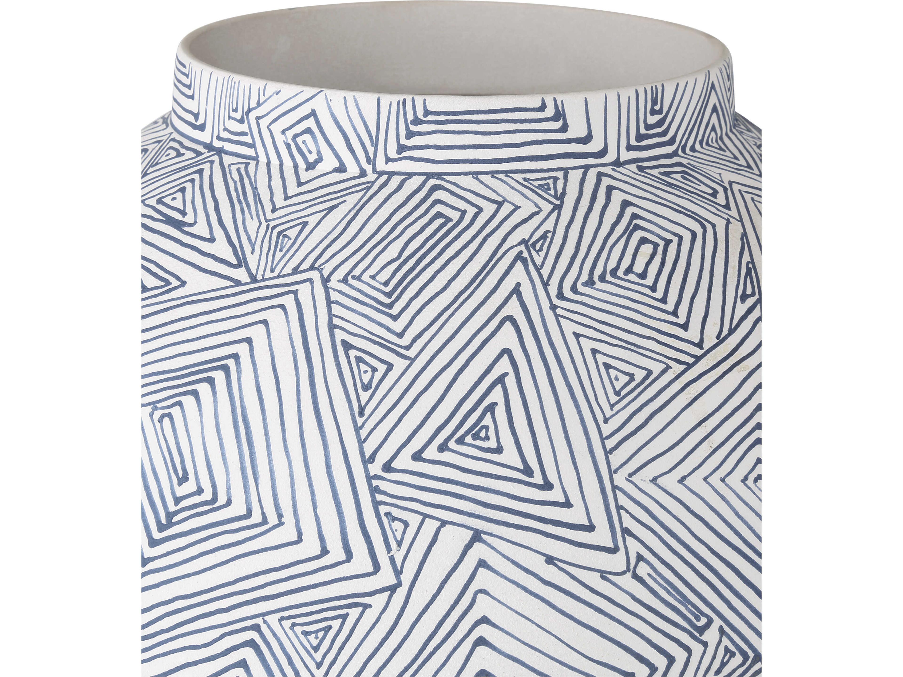 Currey & Company Blue White Vase