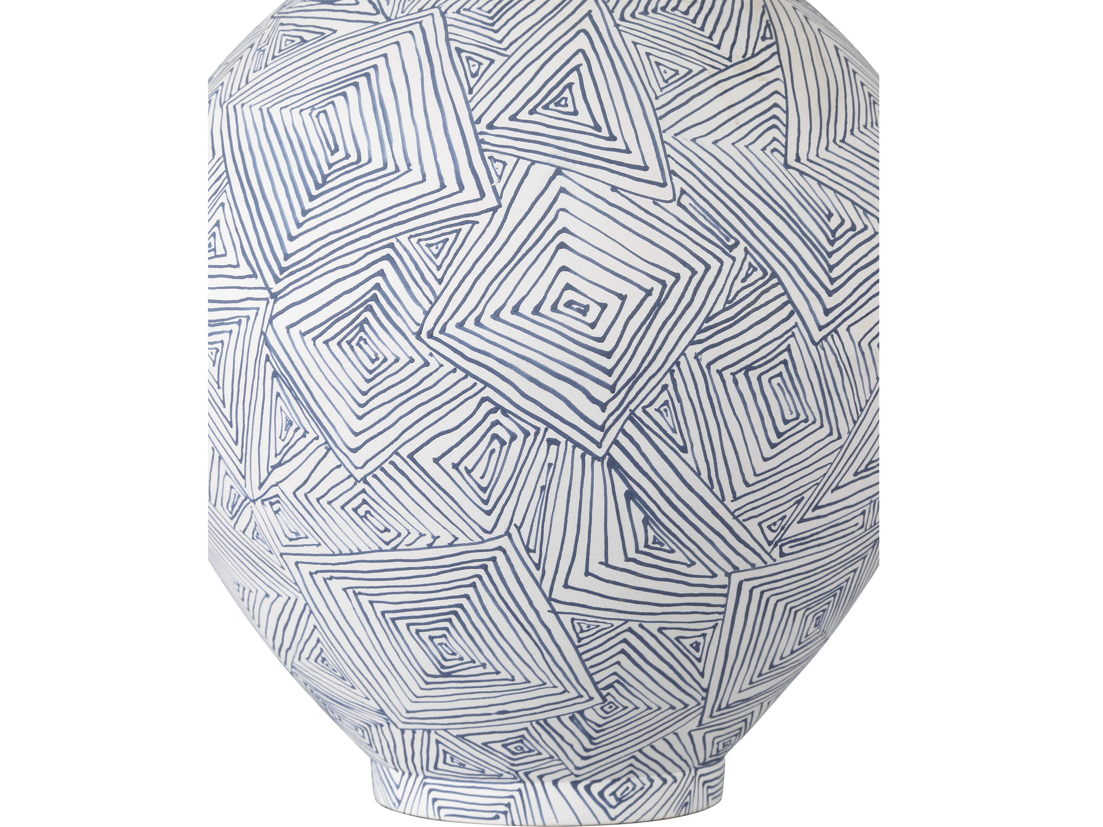 Currey & Company Blue White Vase